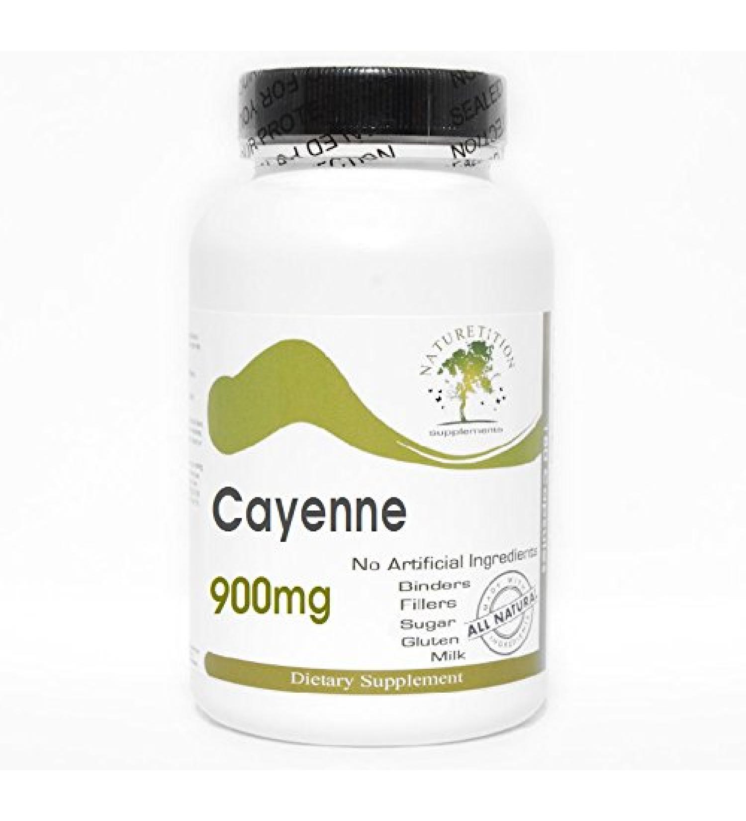 Cayenne 900mg 200 Capsules - No Additives Naturetition Supplements