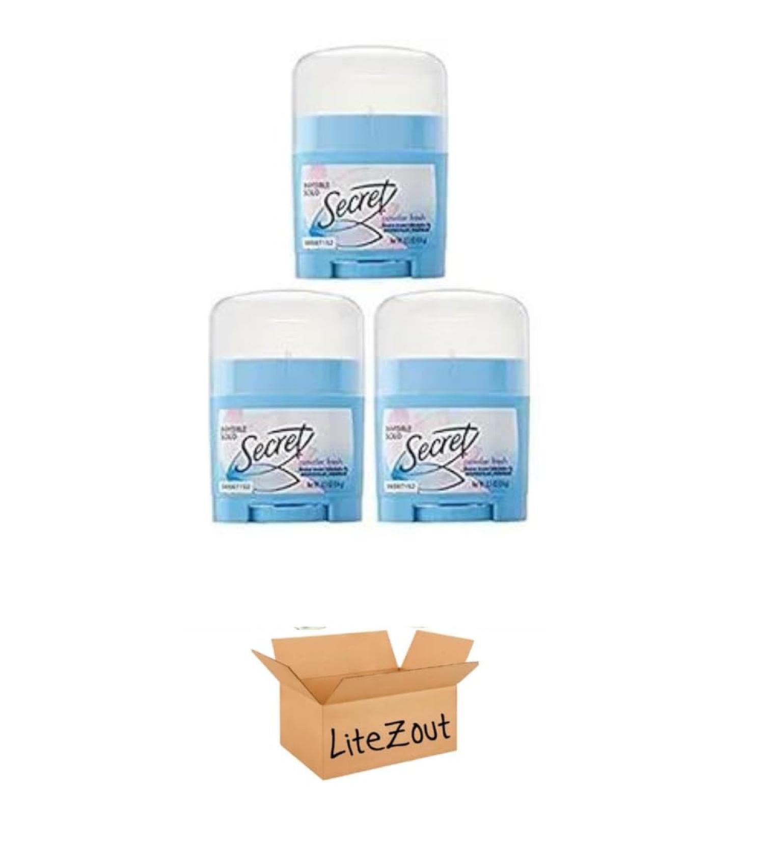 Secret Invisible Solid Antiperspirant & Deodorant - Powder Fresh 0.5 oz Travel Size (Pack of 3) | Litezout - Buy Online Now - Buy Online on GoSupps.com