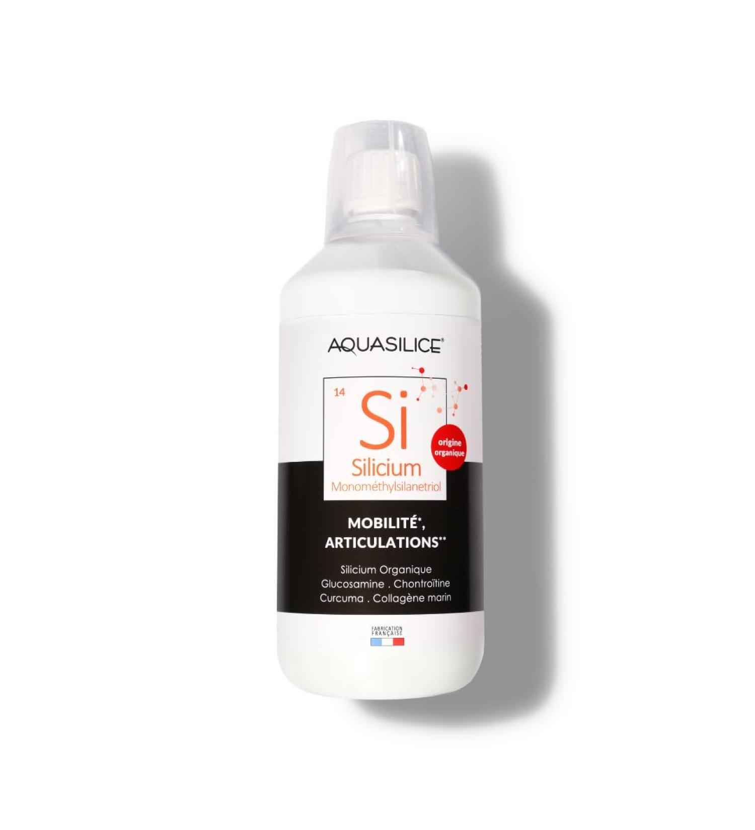 Joint organic silicon - oral solution 1L - Enriched with marine collagen & turmeric - Supports bone capital - ensures joint and muscle comfort - Made in France. Aquasilica - Buy Online on GoSupps.com