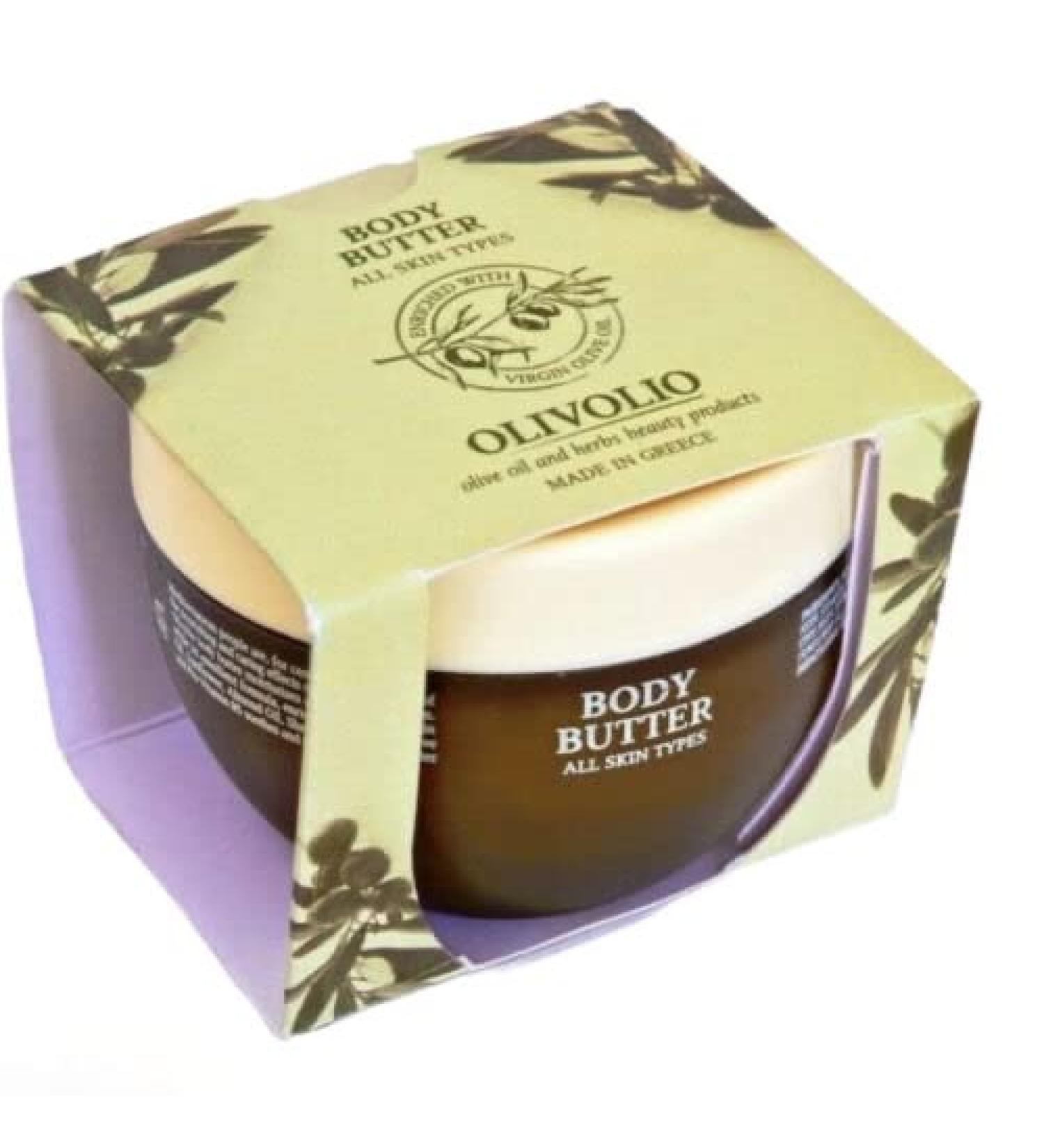 Olivolio Body butter with 100% organic olive oil and 88% natural ingredients no mineral oil or parabens 250 ml
