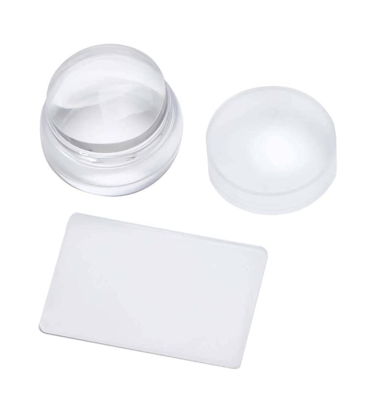Tixiyu Clear Silicone Jelly Stamper - Nail Art Stamp Set with Lid & Schaber | Transparent Stamping Tools for Professionals - Buy Online on GoSupps.com