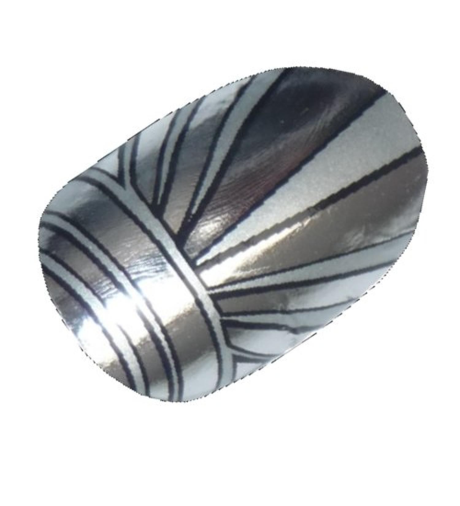 Chix Nails Nail Wraps Art Deco Silver Chrome Fingers Toes Vinyl Foils