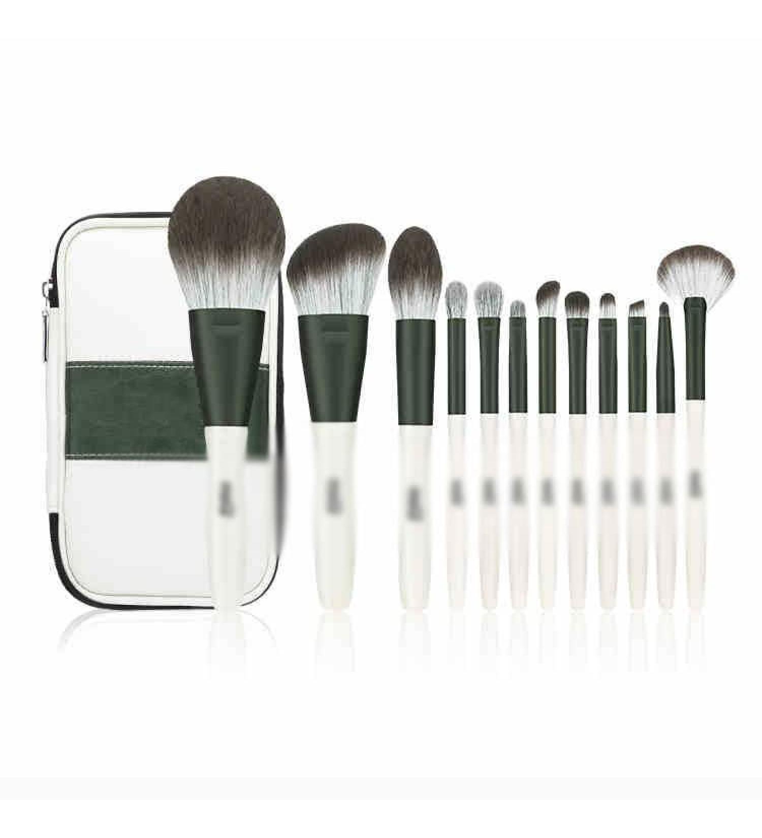 Set of 12 Makeup Brushes - Complete Loose Powder & Eye Shadow Brush Set for Flawless Application - Buy Online on GoSupps.com