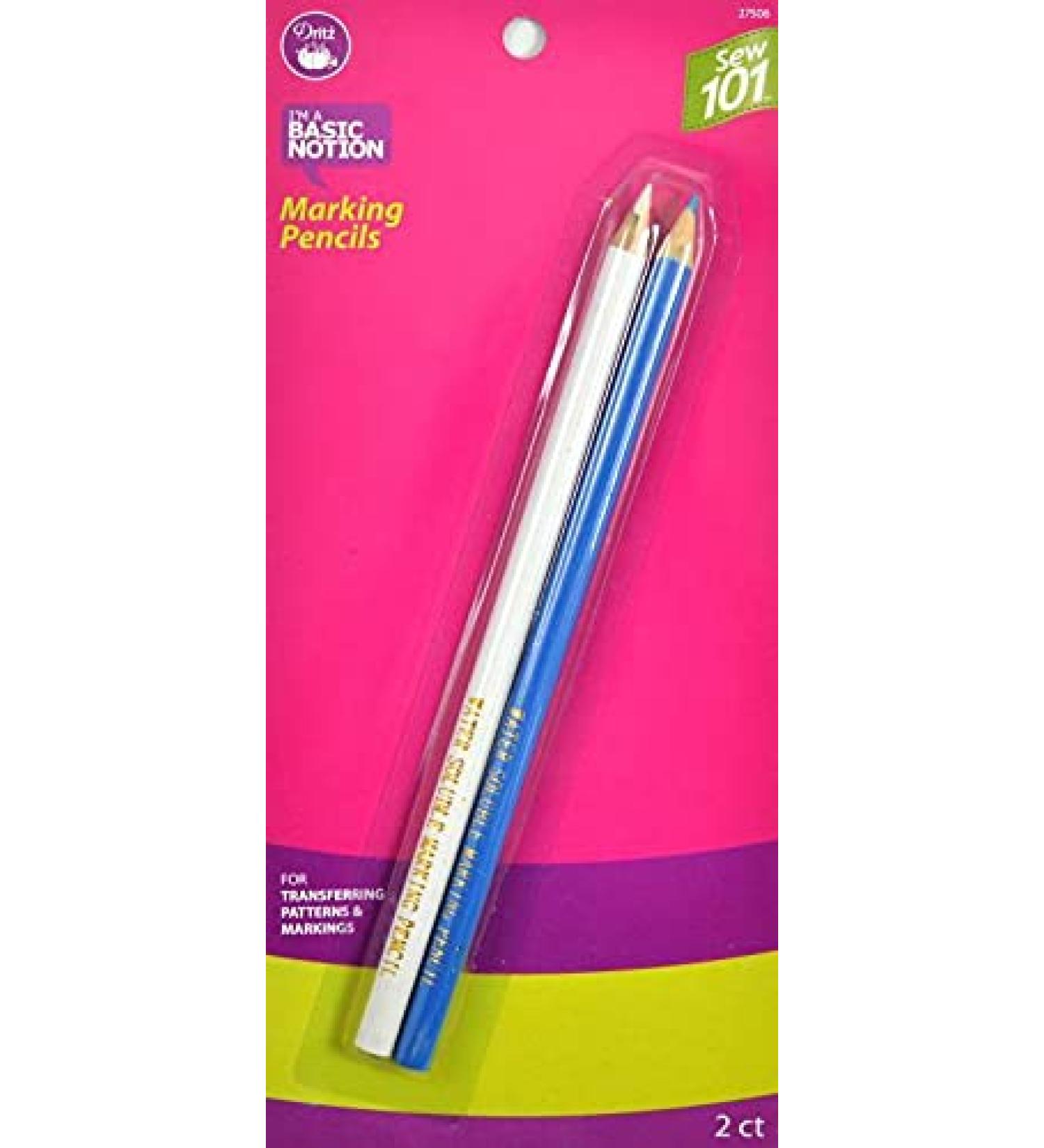 Dritz Sew 101 Combo  Water Soluble  Light Blue and White Marking Pencils  2 Count (Pack of 1)