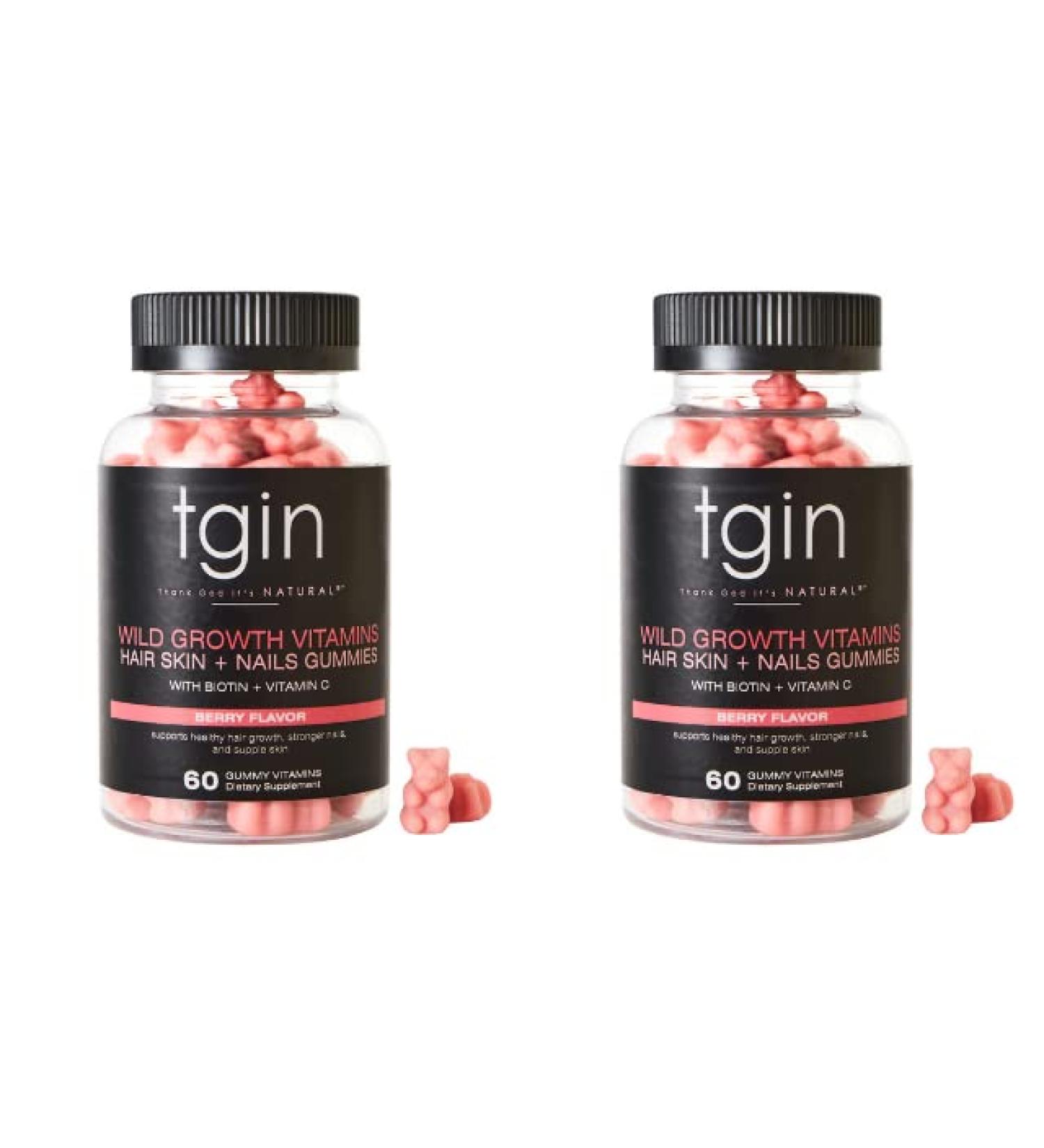 tgin Wild Growth Vitamins Hair Skin + Nails Gummies Duo Box - 120 Count | Repair, Restore, Hair Growth - Buy Online on GoSupps.com