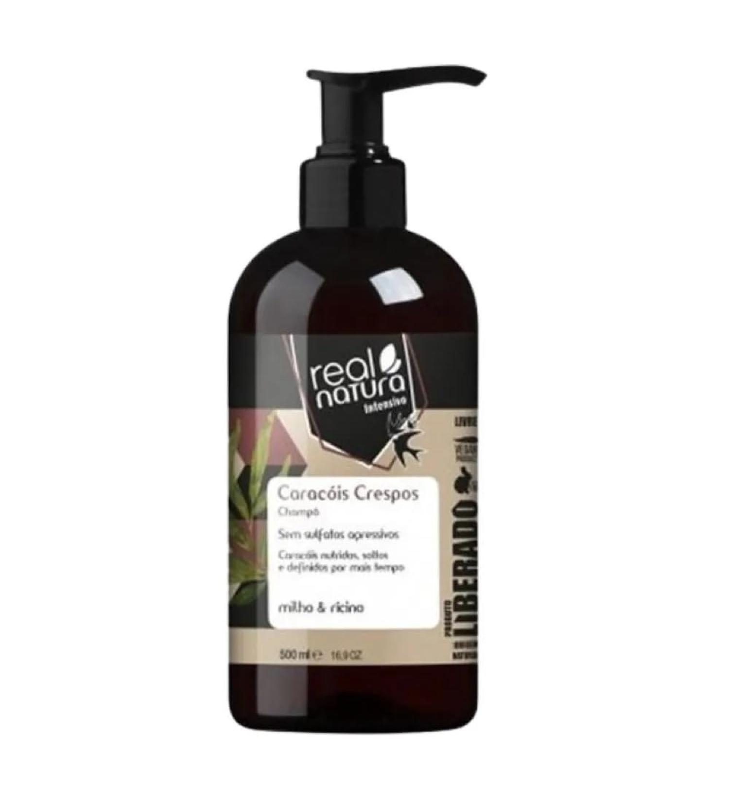 Real Natura Real Natura - Carac is Crespos Shampoo - Definition and softness - Balanced hydration - Sulfate-free - Protection and shine - 500 ml