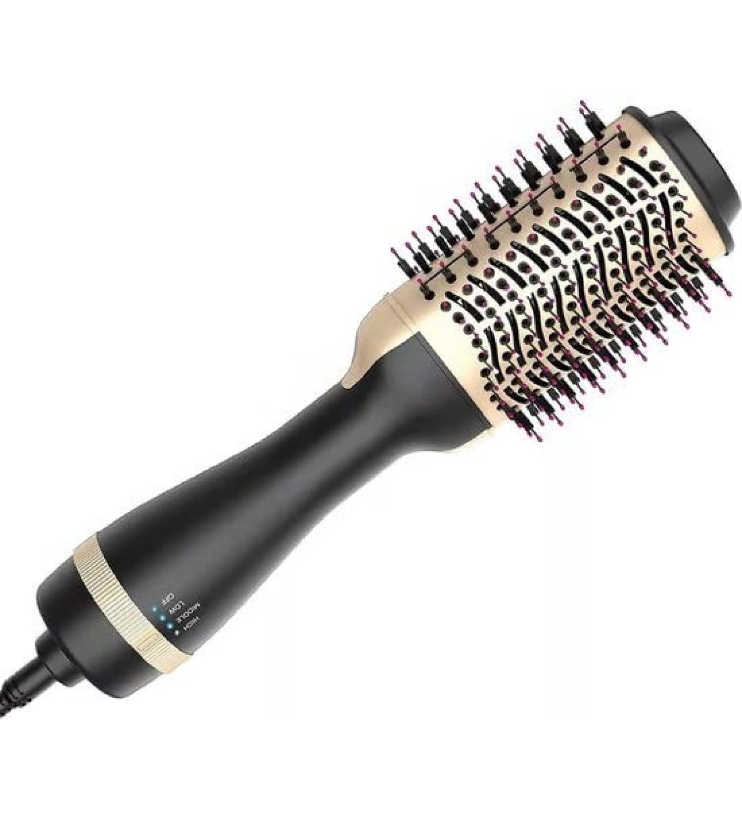 24K Gold Hair Dryer Brush - 1200W Ionic Technology Fast Styling for All Hair Types 3 Heat Settings U.S. Safety Approved - Buy Online on GoSupps.com