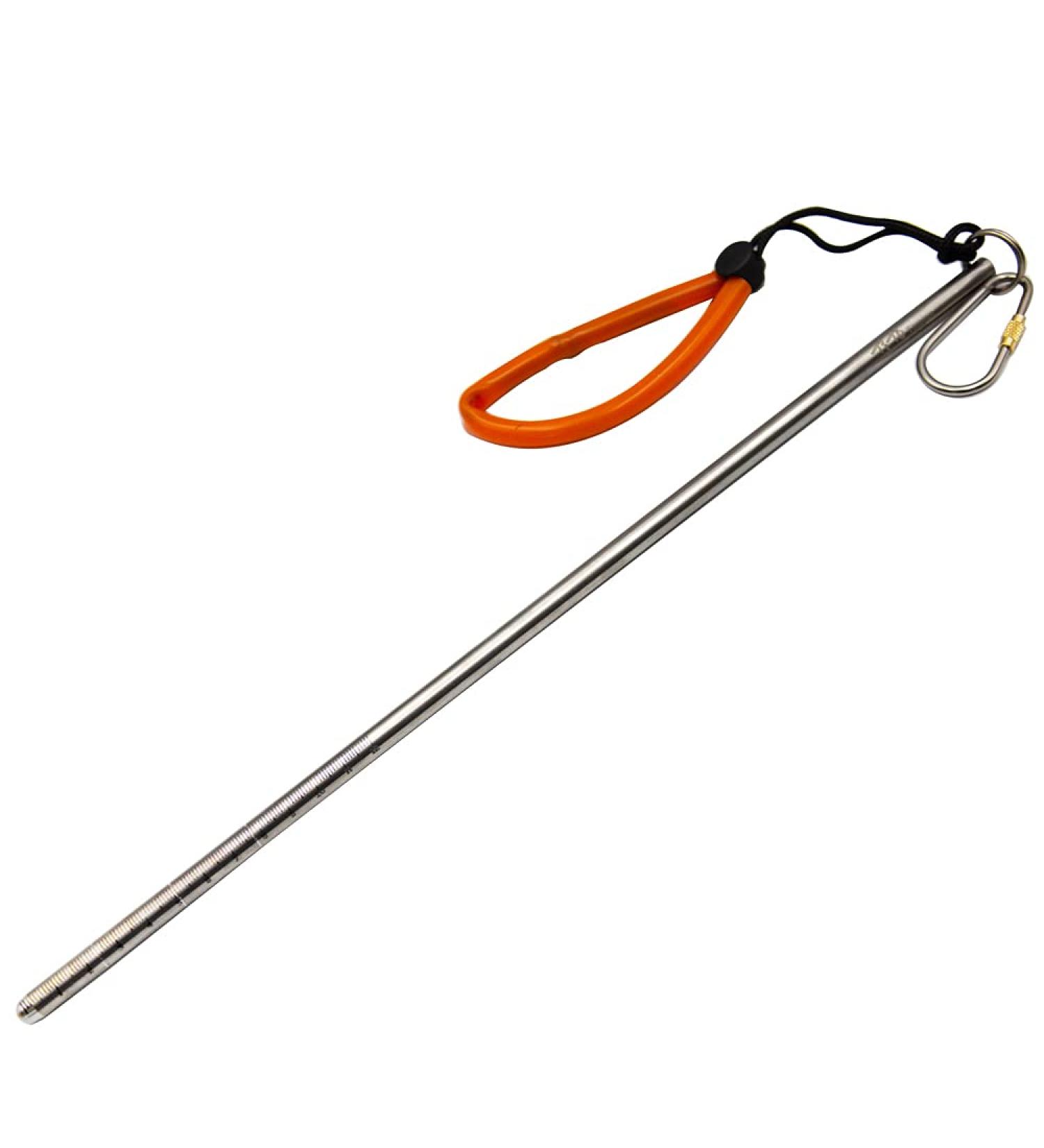 TiTo 14'' Titanium Scuba Diving Lobster Tickle Pointer Stick with Measurement & Lanyard - Titanium Color - Buy Online on GoSupps.com