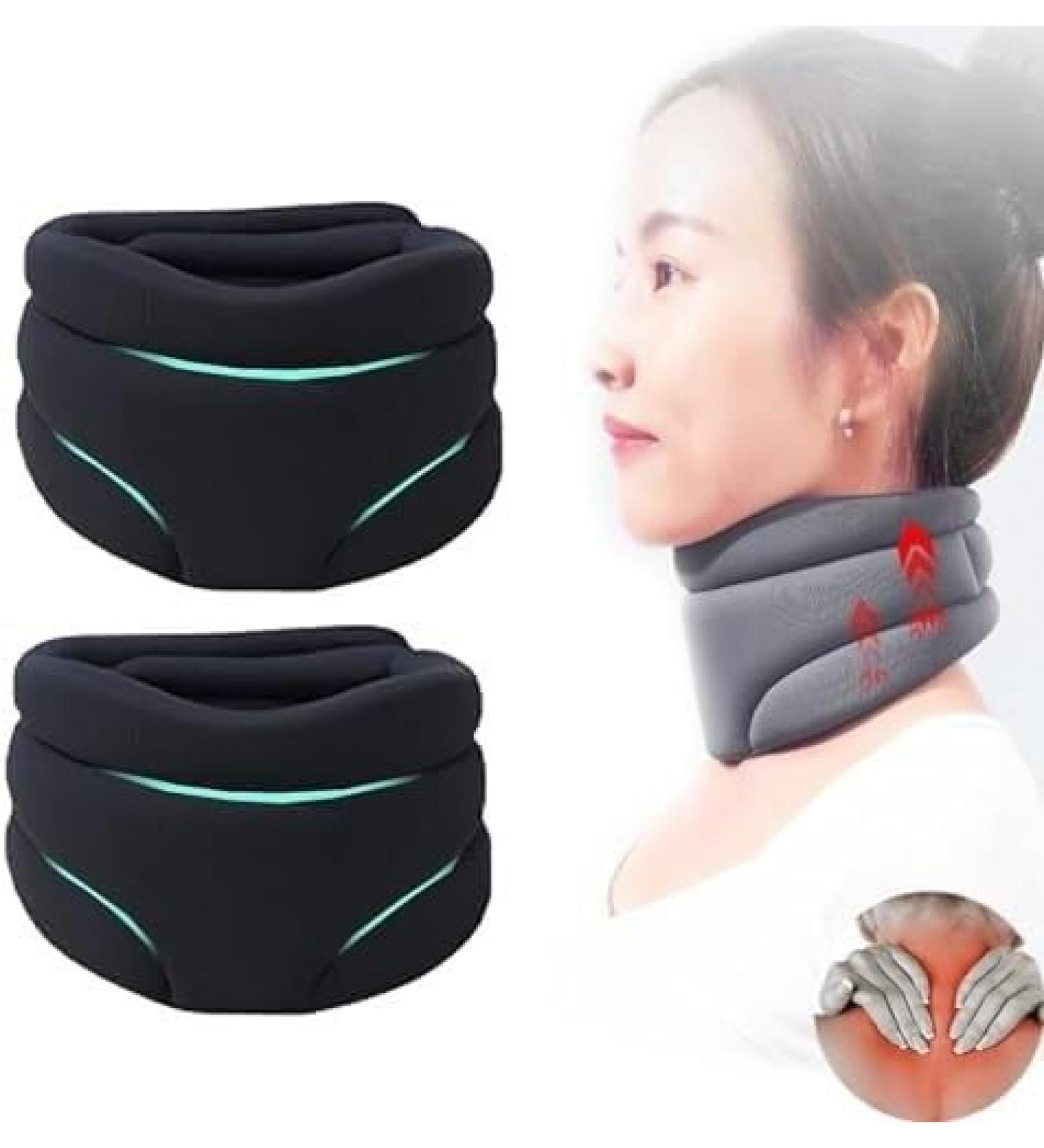 Neck Brace for Neck and Support Cervical Neck Brace for Snoring Neck Brace for Sleeping Neck Braces for Women & Men 1pcs yl-105023(Color:2pcs-Black) - Buy Online on GoSupps.com