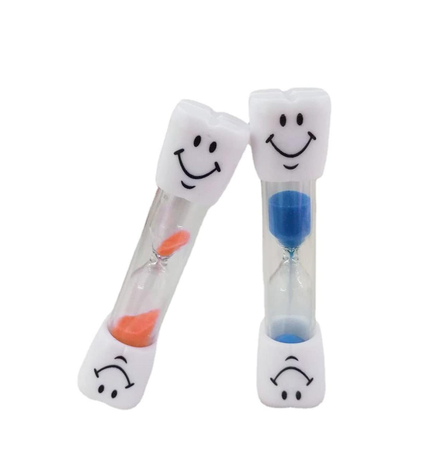 Smiley Toothbrush Hourglass Timer - 2-Piece Colorful Sand Egg Watch for Kids | Perfect 3-Minute Brushing Timer for Home Office & Games - Buy Online on GoSupps.com