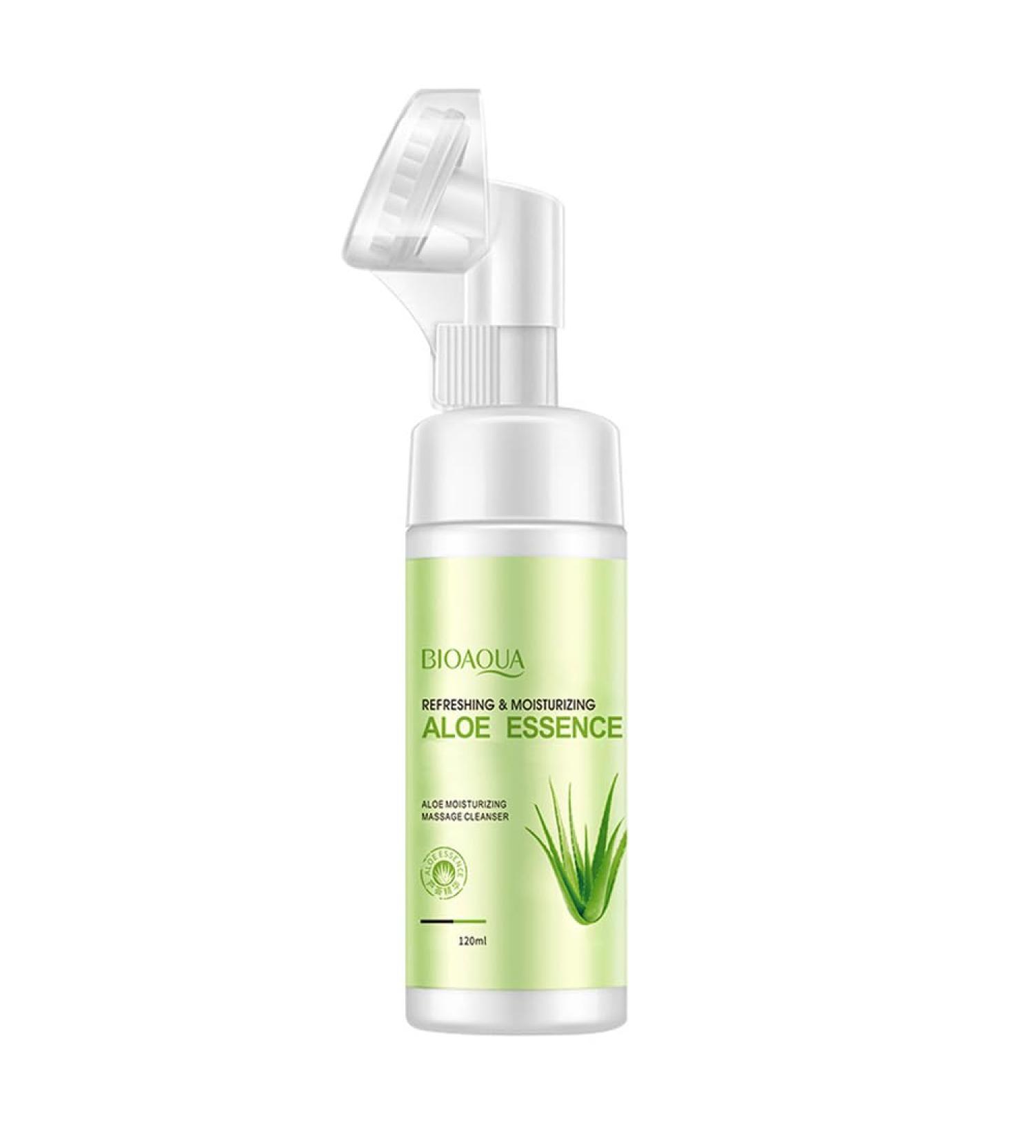 BIOAQUA Aloe Vera Massage Cleanser Facial Foam Cleaning Essence Refreshing Moisturizing Face Skin 120ml / 4.06fl.oz - Buy Online on GoSupps.com