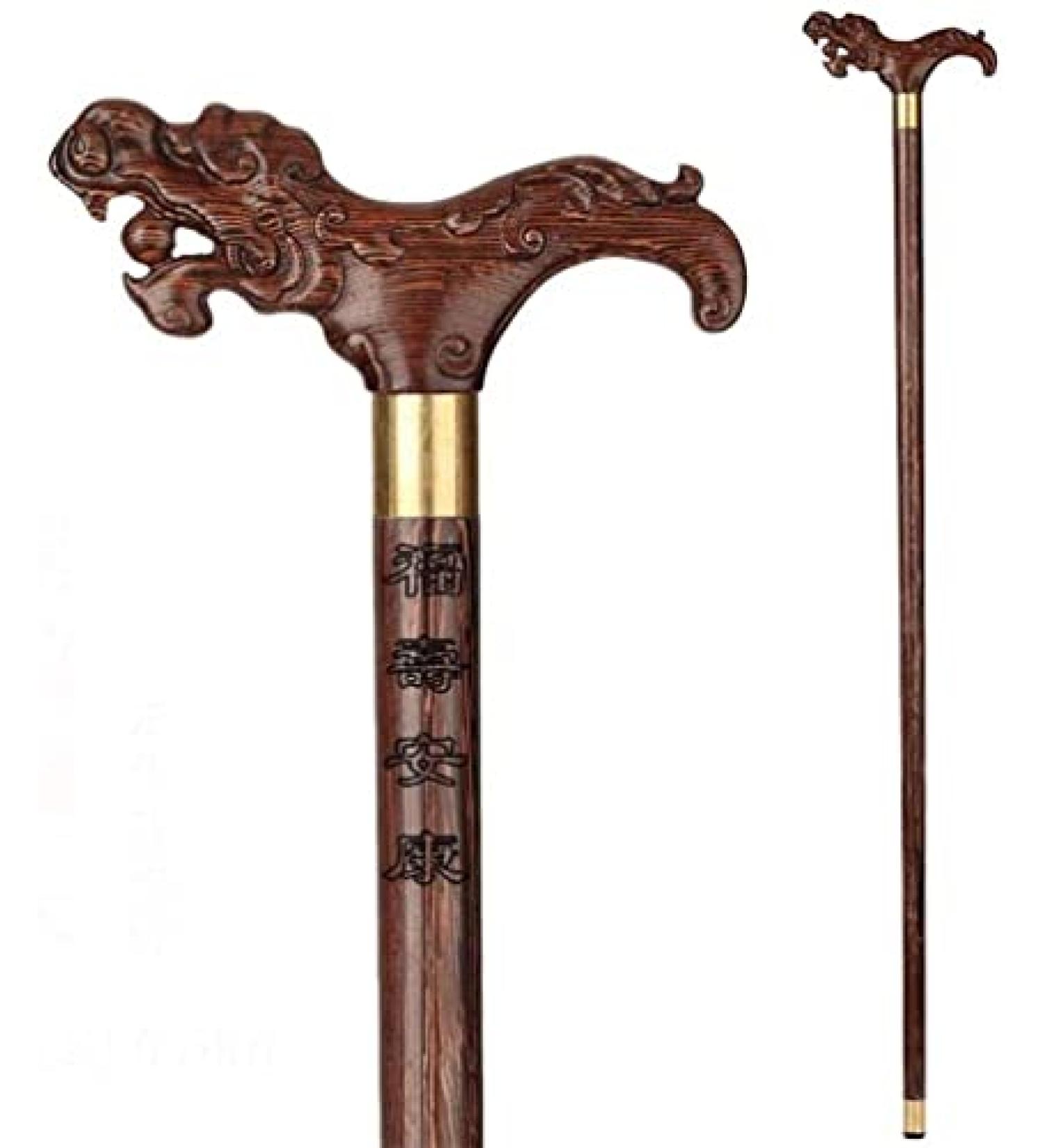 Canes Solid Wood Chicken Wings Sizes Cane Walking Stick Head The Dragon Supplies Old Gifts Walker Crutch Solid Wood Cane Old Man Wooden Elderly Crested Head Faucet Crutch powerfully - Buy Online on GoSupps.com