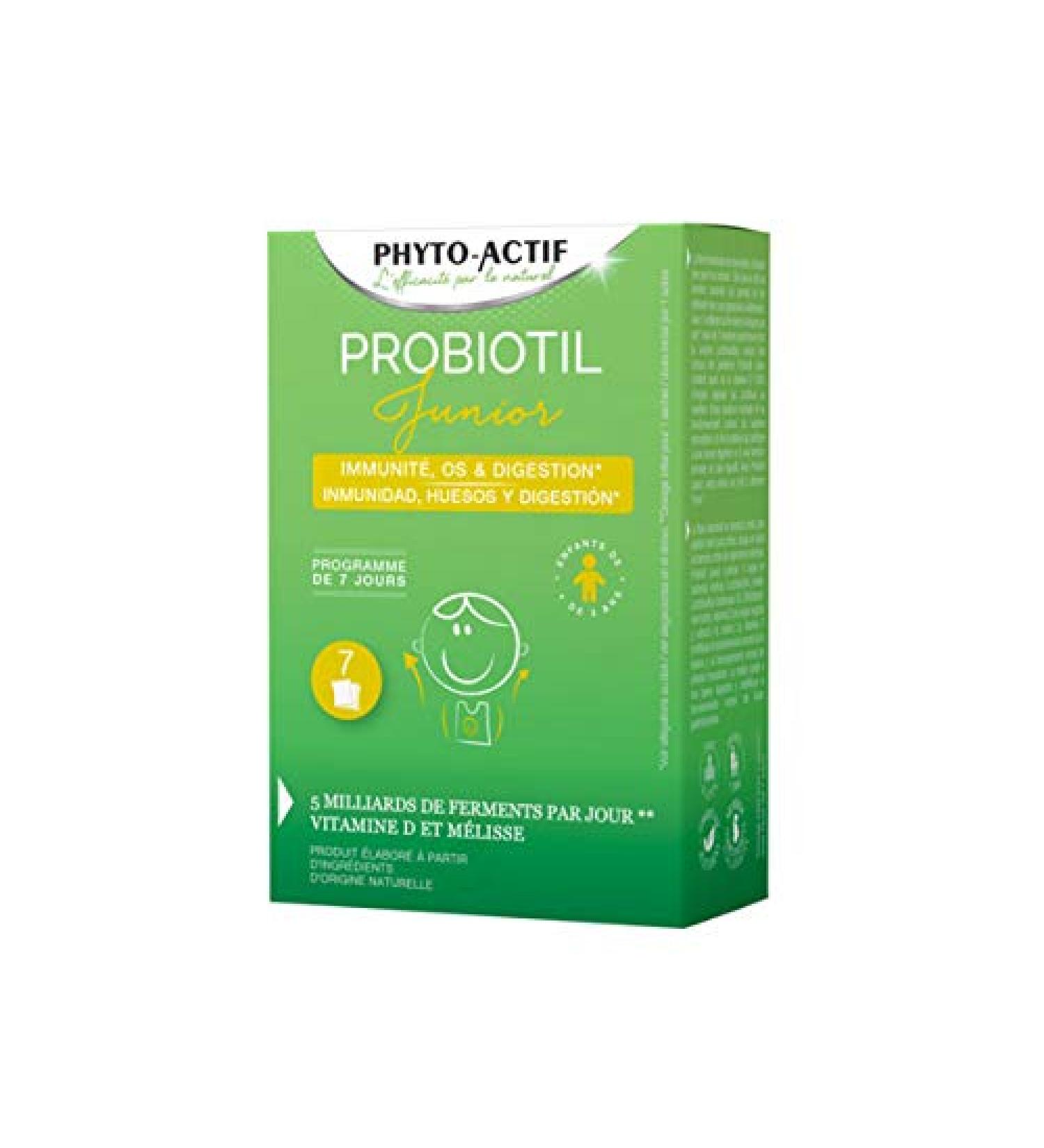 PHYTO-ACTIVE | Microbiotil Junior | Nutritional supplement Immunity & Vitality for children | Immune defenses & maintenance of a normal bone | Helps digestion | Organic Vitamin D | 7 bags
