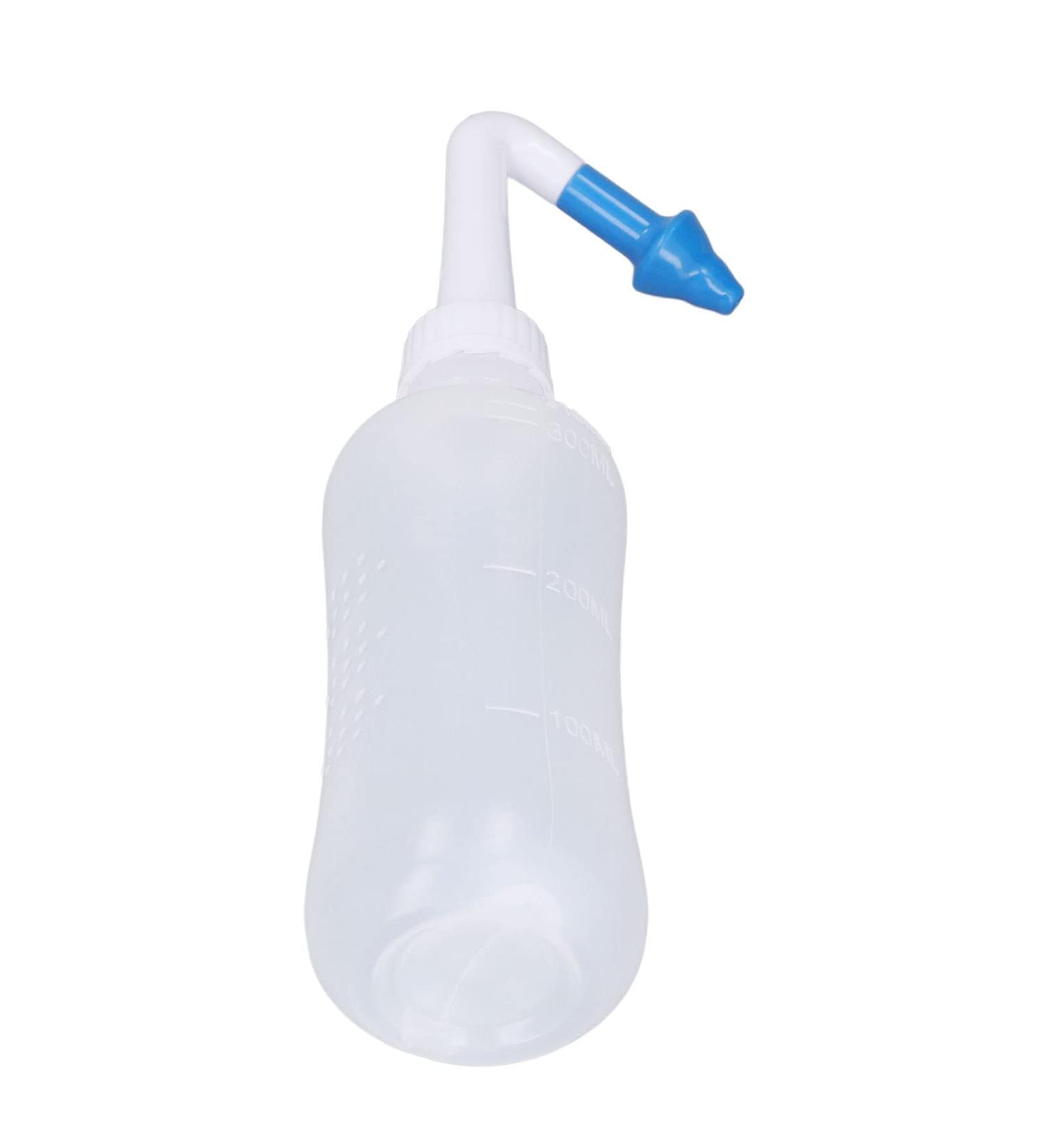 DAUZ Nasal Wash Bottle - Portable 300ml Nose Rinse for Adults | Soothing Stream & Professional Nose Care - Clear ABS Design (Blue - Buy Online on GoSupps.com