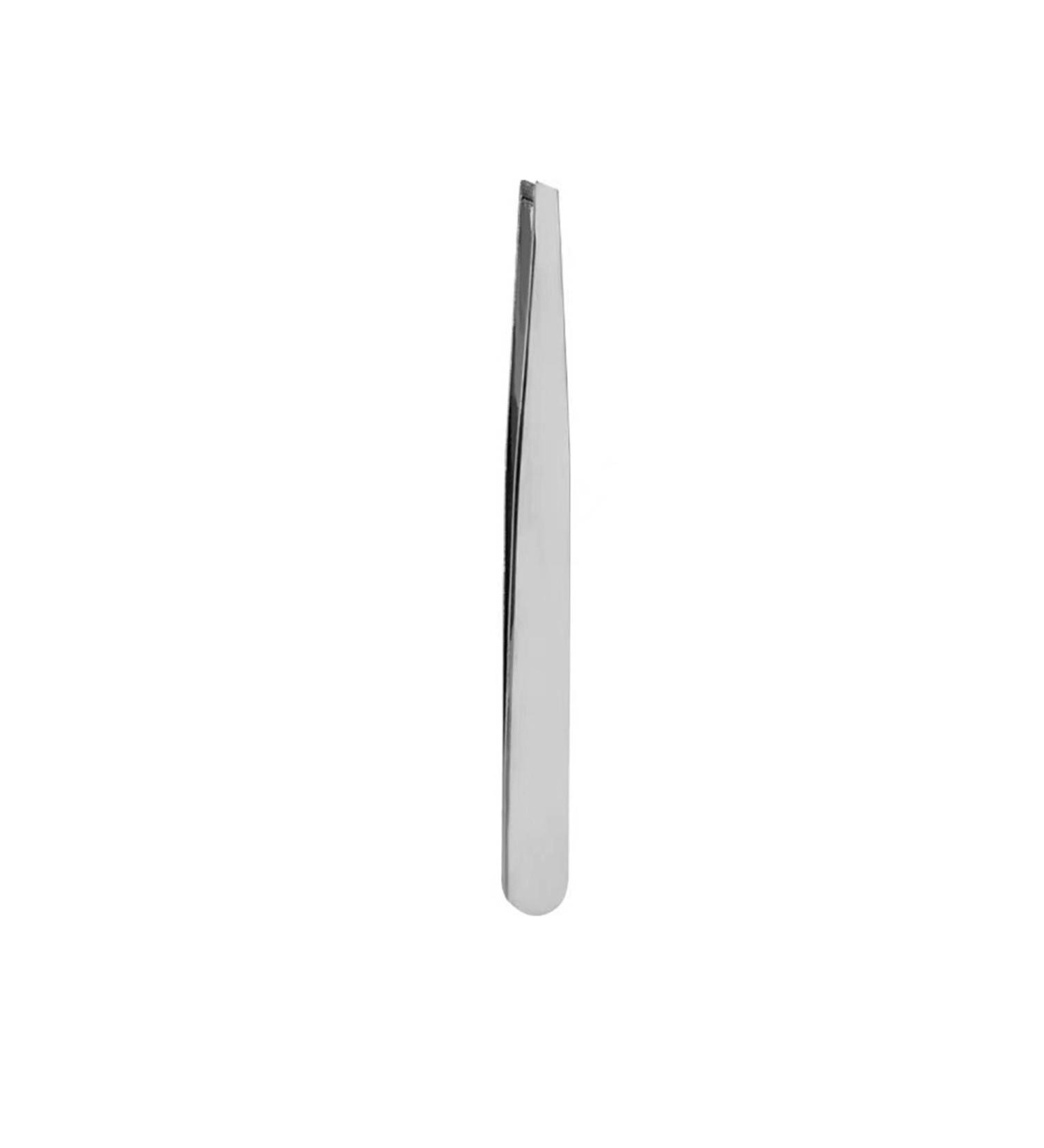 Precision Pointed Tweezers for Eyebrow & Ingrown Hair Removal - Angled Silver - Buy Online on GoSupps.com