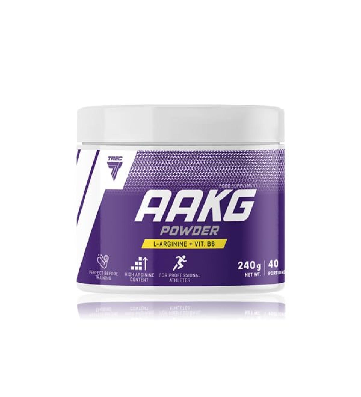 Trec Nutrition L-Arginine Alpha-Ketoglutarate (AAKG)+ Vitamin B6 240g Powder Supplement | Energy Muscle Pump PRE Workout | Grapefruit