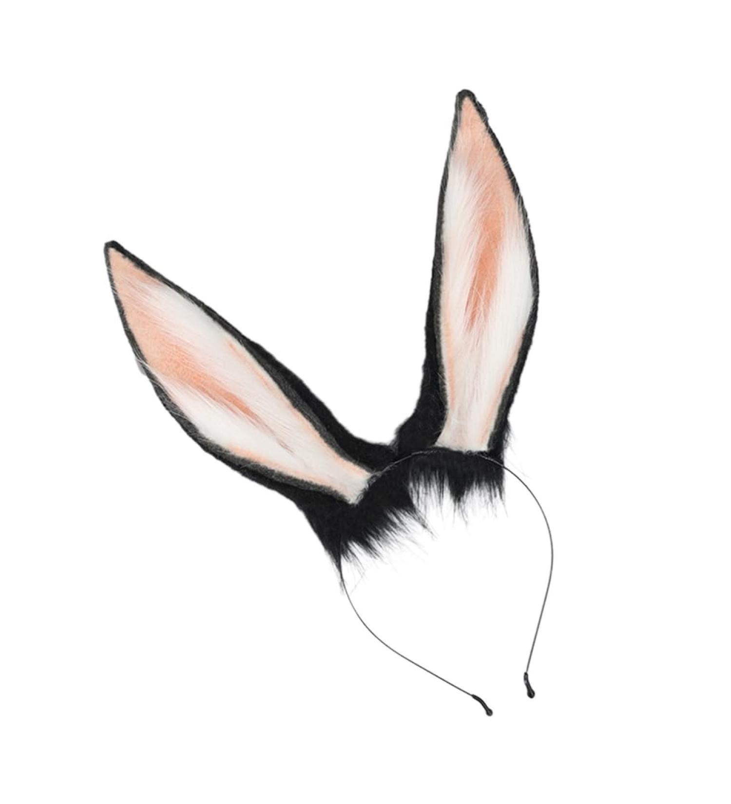 hgnxa Girls Anime Hairhoop Plush -Ear Headband/Tail Cosplay Costume Party Lovely Headdress Women -Show Headwear Headband Black Powde - Buy Online on GoSupps.com