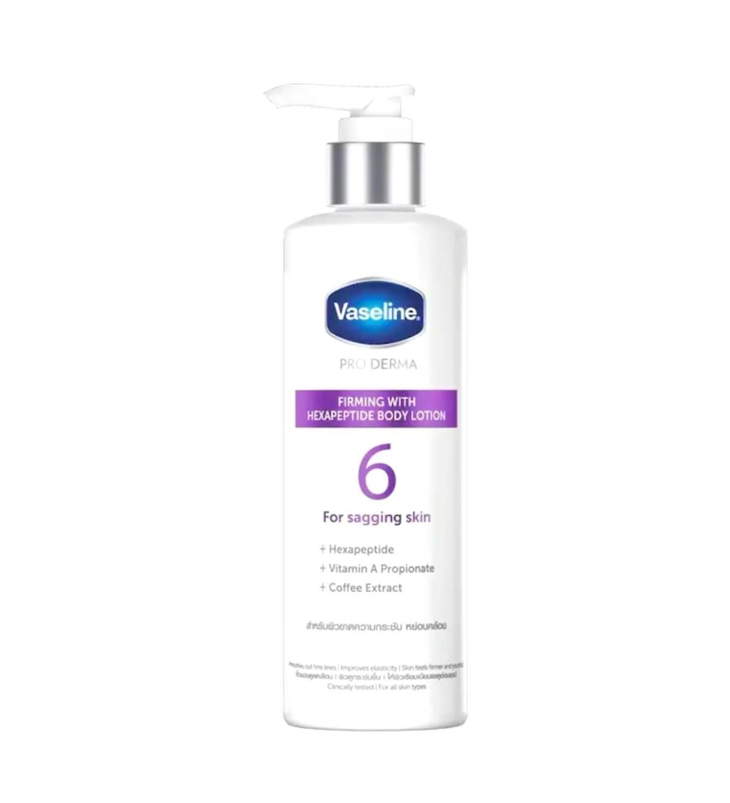 Vaseline Pro Derma Firming Body Lotion 250ml - Anti-Aging Hexapeptide & Vitamin A for Sagging Skin - International Shipping Available - Buy Online on GoSupps.com