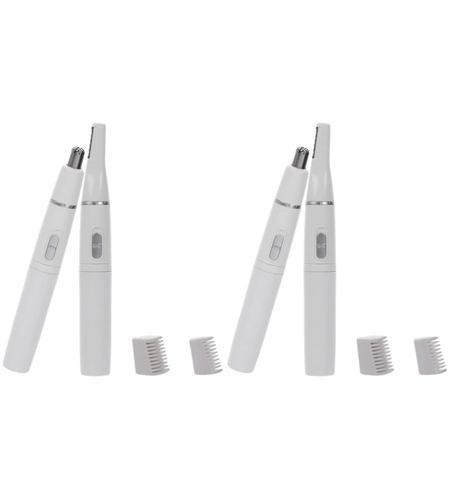 FRCOLOR Eyebrow Trimmer & Nose Hair Cutter - 2 Pcs Electric Facial Hair Removal Razor Portable White - Buy Online on GoSupps.com