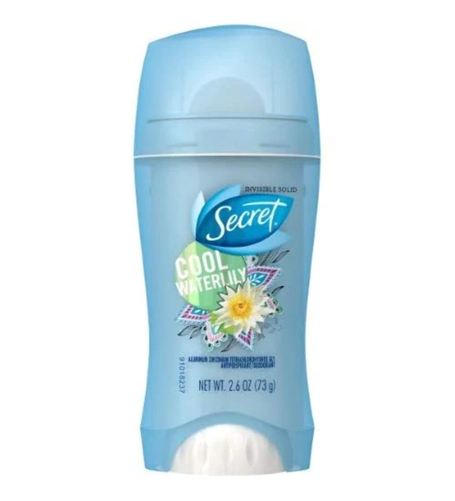 Secret Cool Waterlily Invisible Solid Antiperspirant/Deodorant 2.6 oz. Stick (Pack of 4)