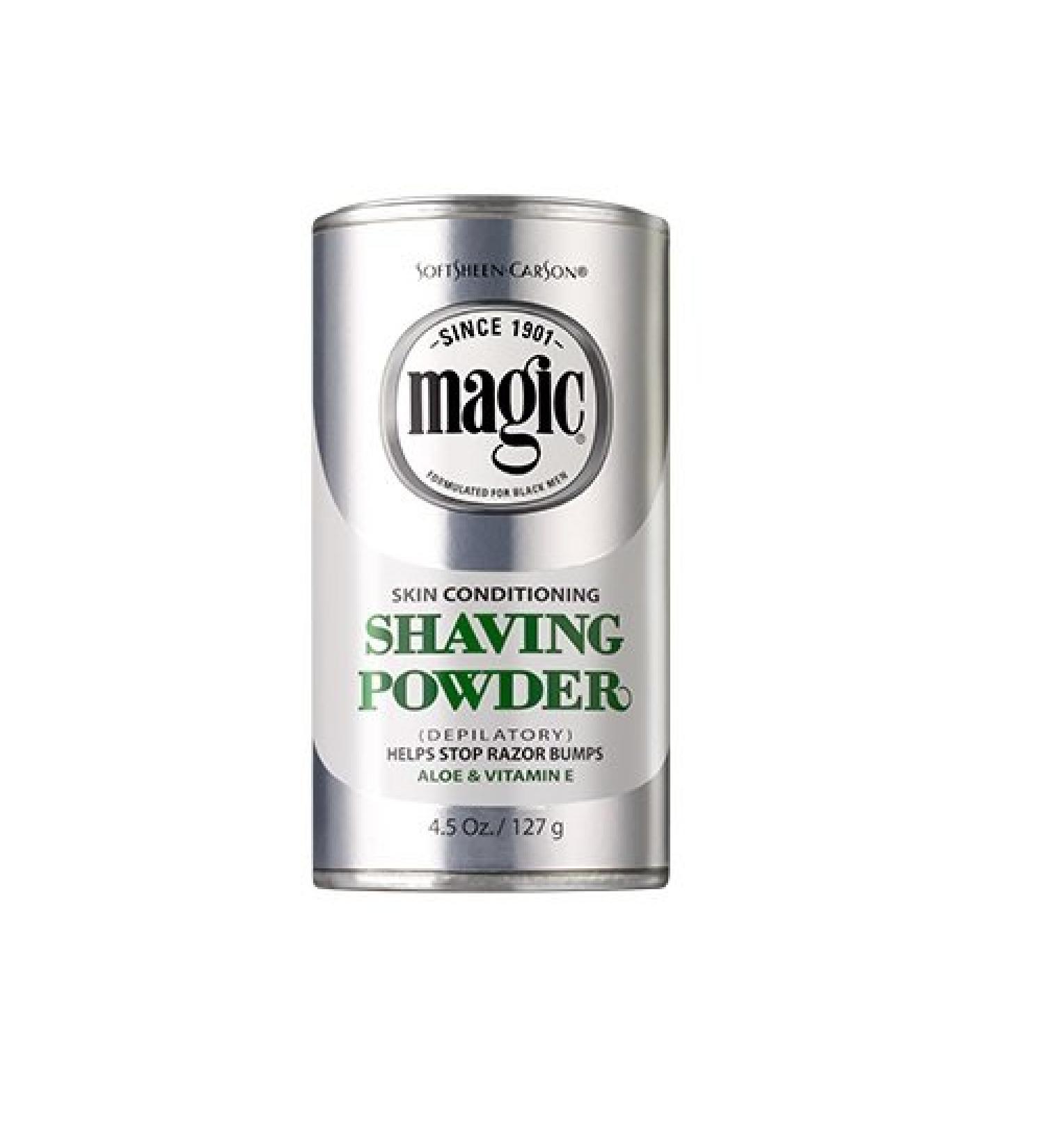 Razorless Shaving Powder for Men - SoftSheen-Carson Magic | With Vitamin E & Aloe | Prevents Razor Bumps | 5 oz - Buy Online on GoSupps.com