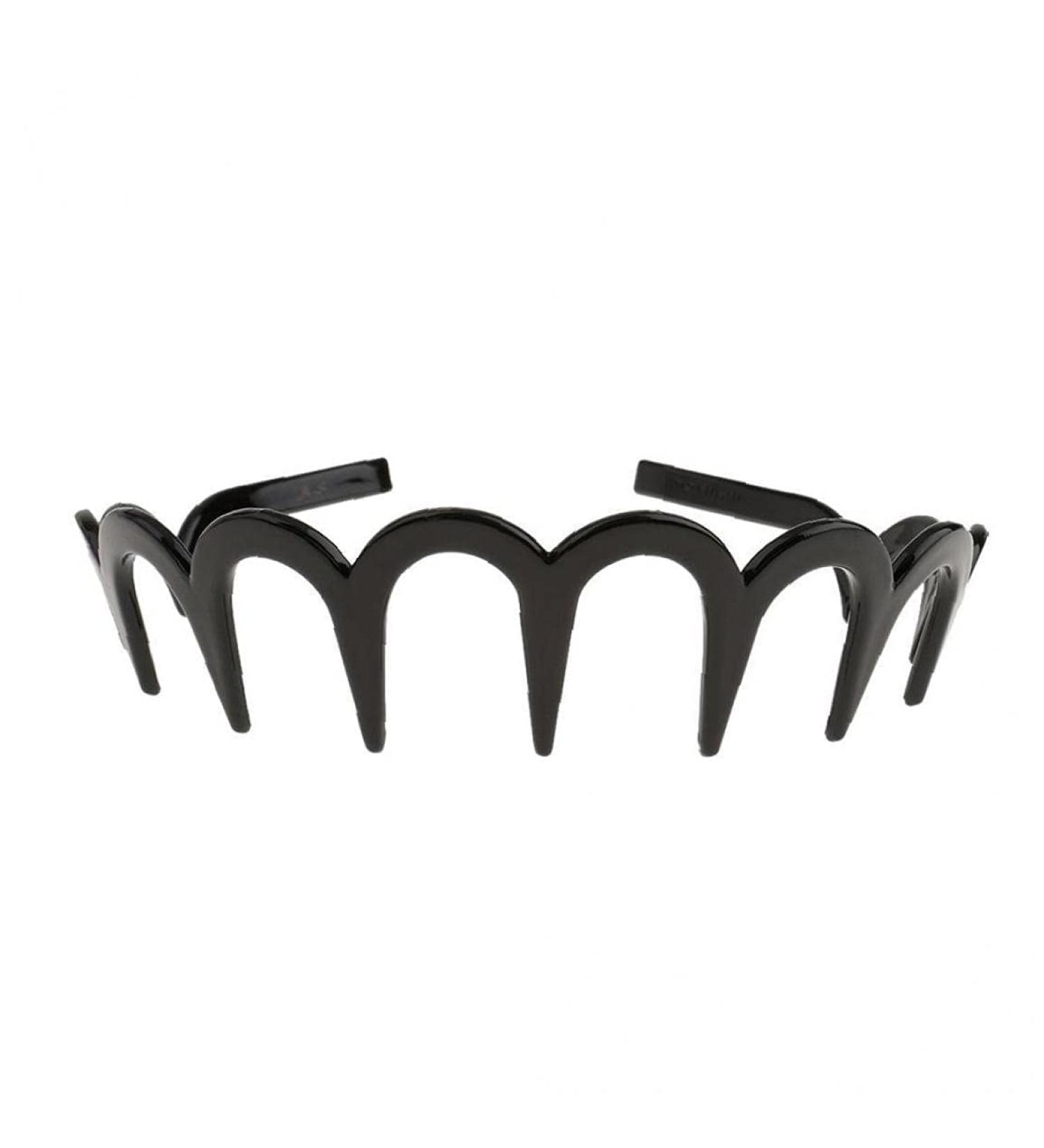 Pulabo Unisex Wave-Shaped Headband - Black Spring Wavy Metal Hair Band with Long Teeth | Premium Sports Headgear Accessories - Buy Online on GoSupps.com