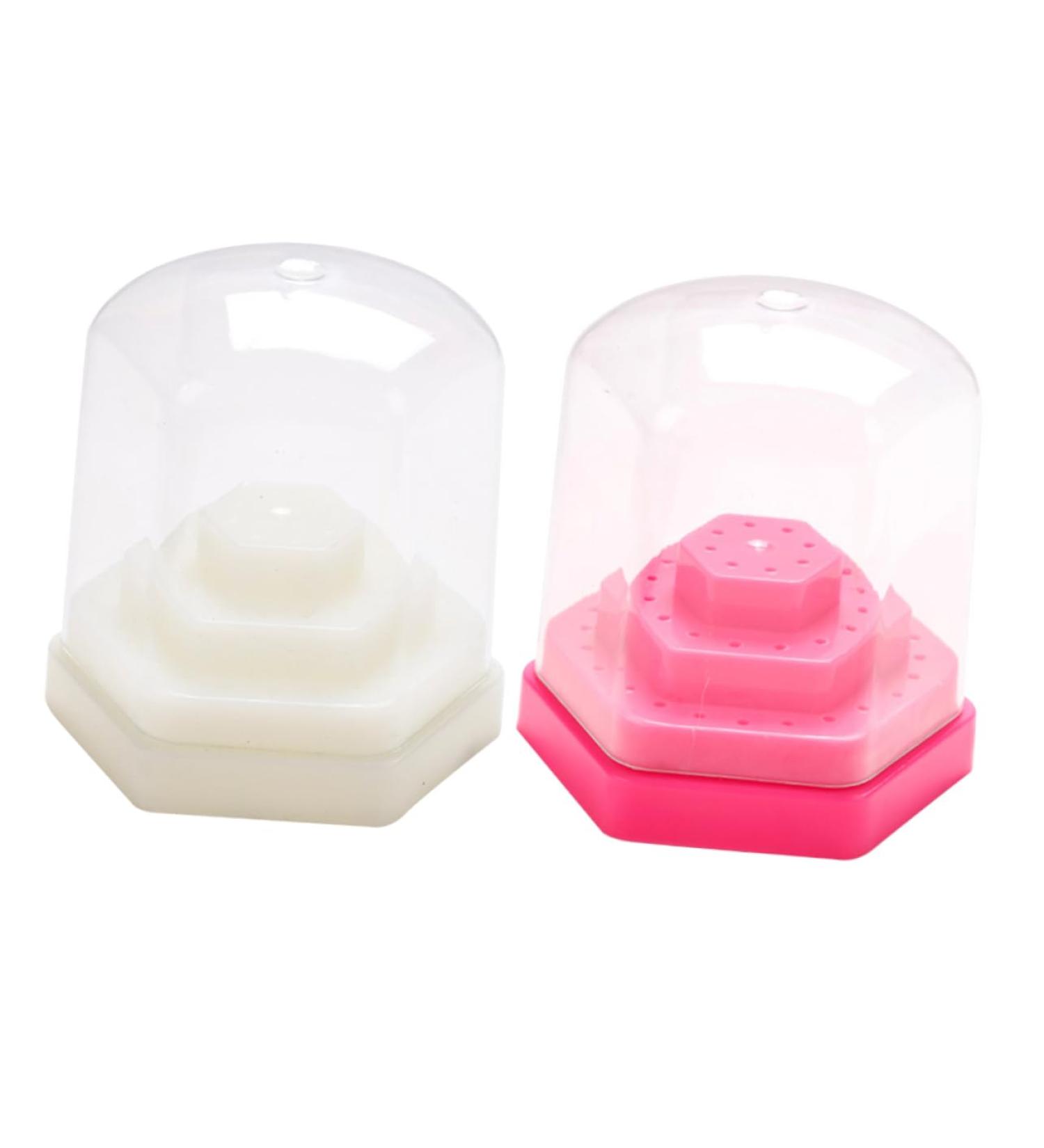 Beavorty 2PCS grinding head storage box Nail Drill Bit Container nail drill bits stand nail grinding organizer Nail Drill Bits Display stand nail bit white multicolor set plastic - Buy Online on GoSupps.com