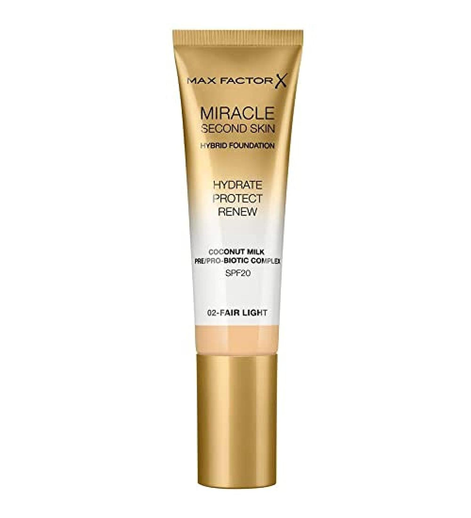 Max Factor Miracle Second Skin Hydrating Foundation 02 Fair-Light - 30ml - Buy Online on GoSupps.com