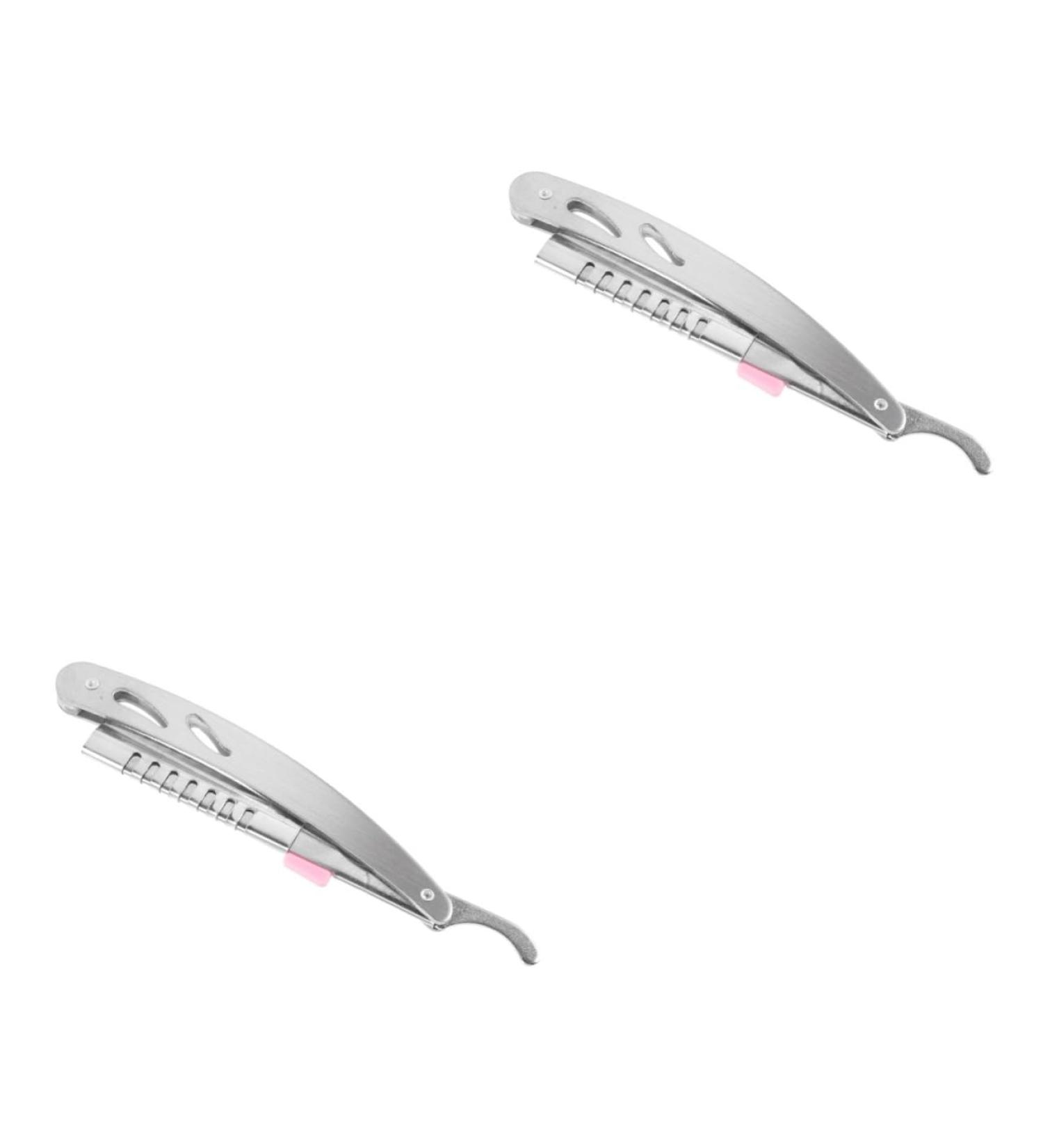 Minkissy 2-Pack Hairdresser Razor & Spatel Tool - Vintage Shaving Blade for Precision Cutting & Bart Grooming - Buy Online on GoSupps.com