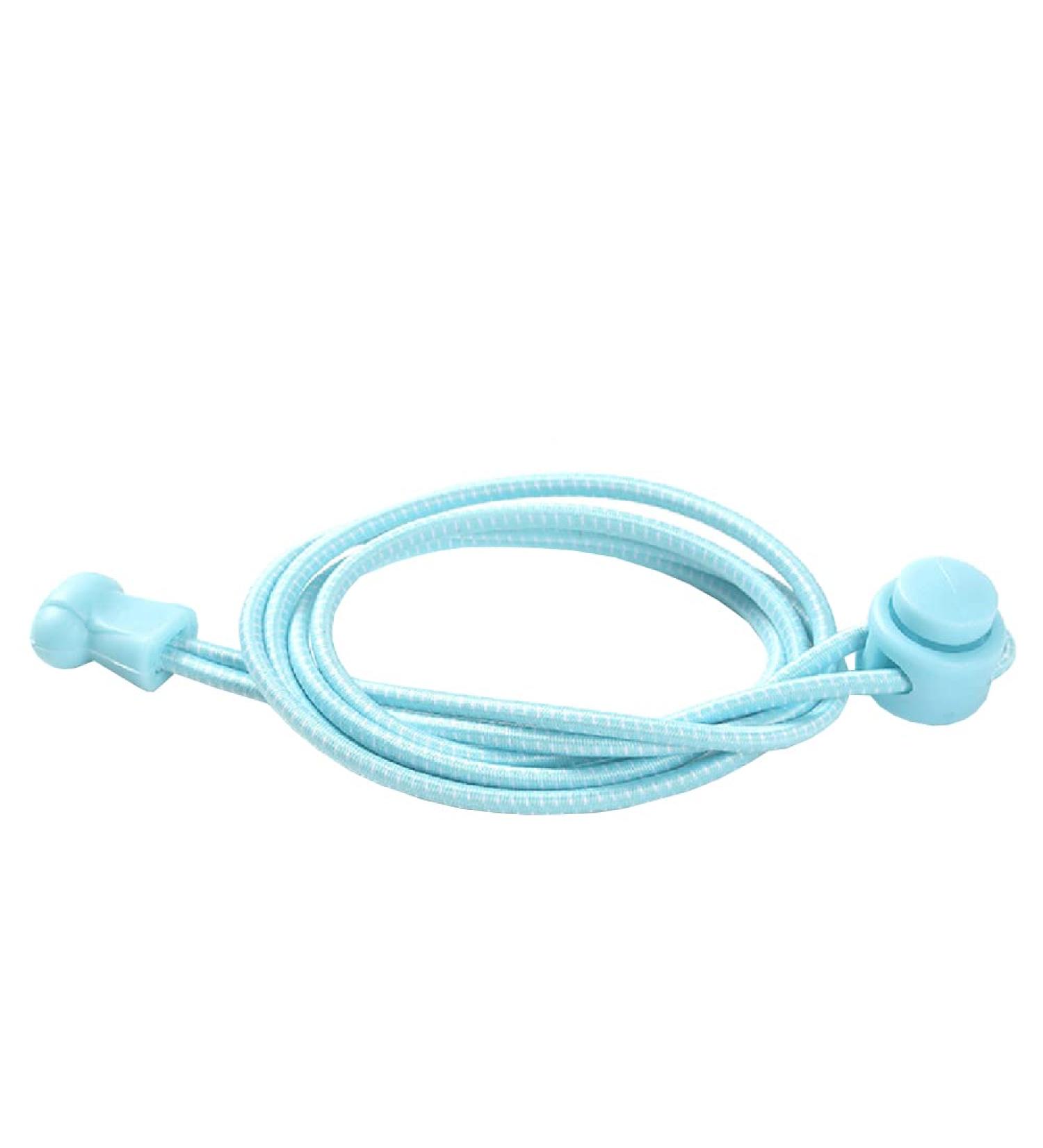 Bupimufi Elastic No-Tie Shoelaces - Quick Lock Rubber Straps for Children's Shoes - Light Blue & White Accessories - Buy Online on GoSupps.com