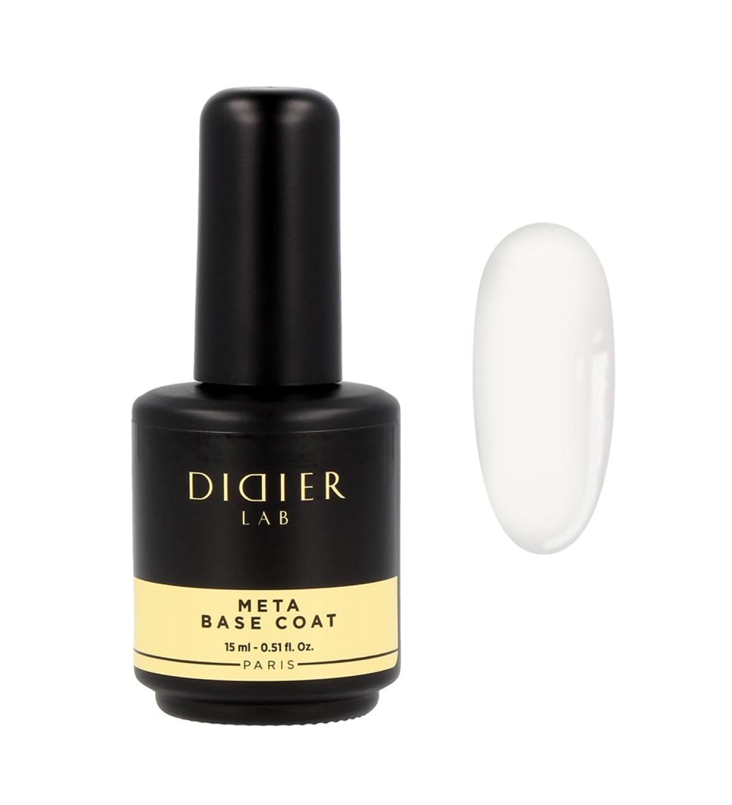 Didier Lab - Premium Meta Gel Nail Polish Base Coat 15ml - Extra Strong Nail Strengthener For Damaged Nails - Gel Base Coat - Nail Varnish - Gel Polish - Clear Nail Polish - LED UV Gel Nail Polish Meta 15 ml 15.00 ml (Pack of 1) - Buy Online on GoSupps.com