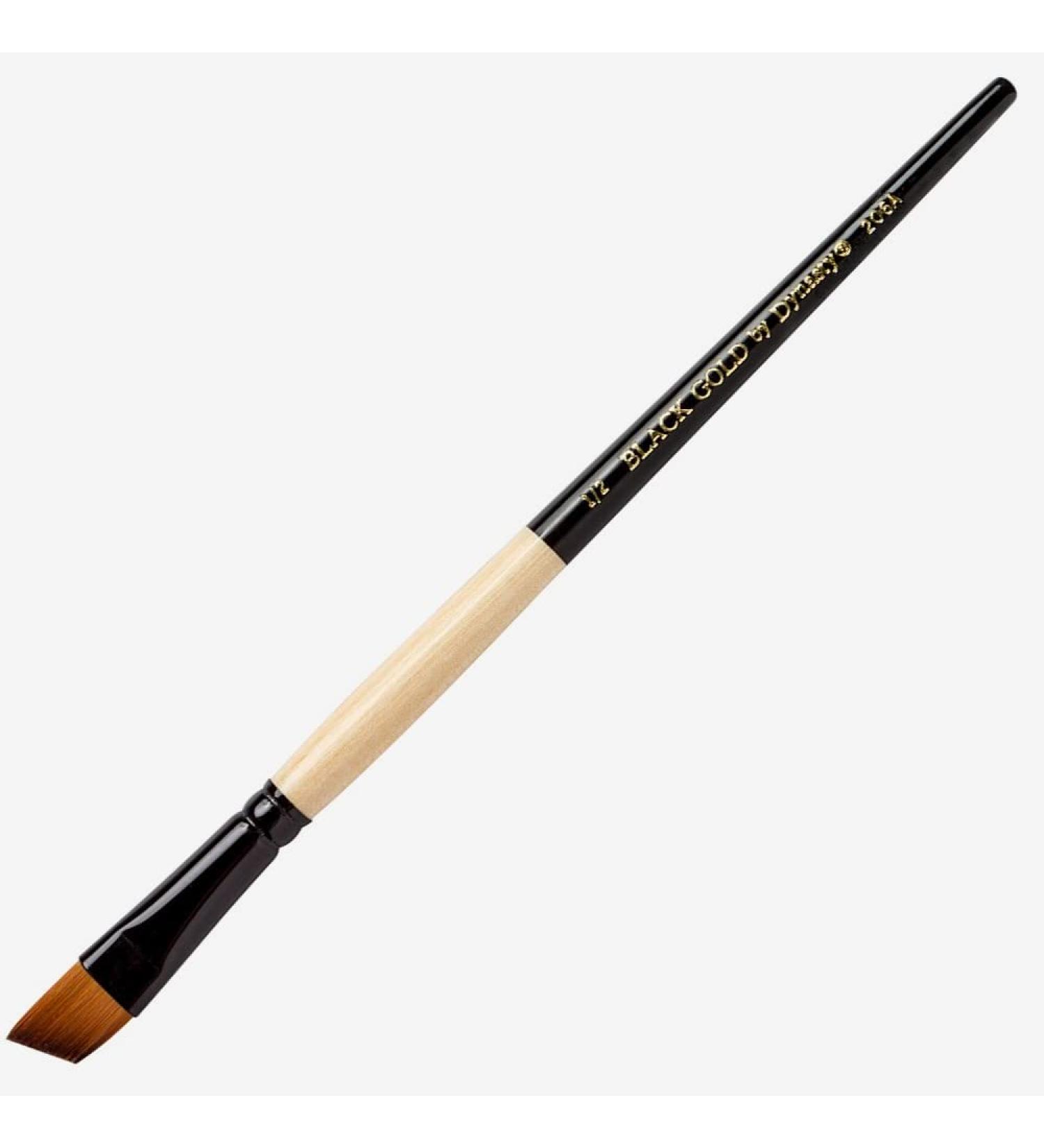 Dynasty Black Gold Series Synthetic Brushes Short Handle 1/2 in. angular