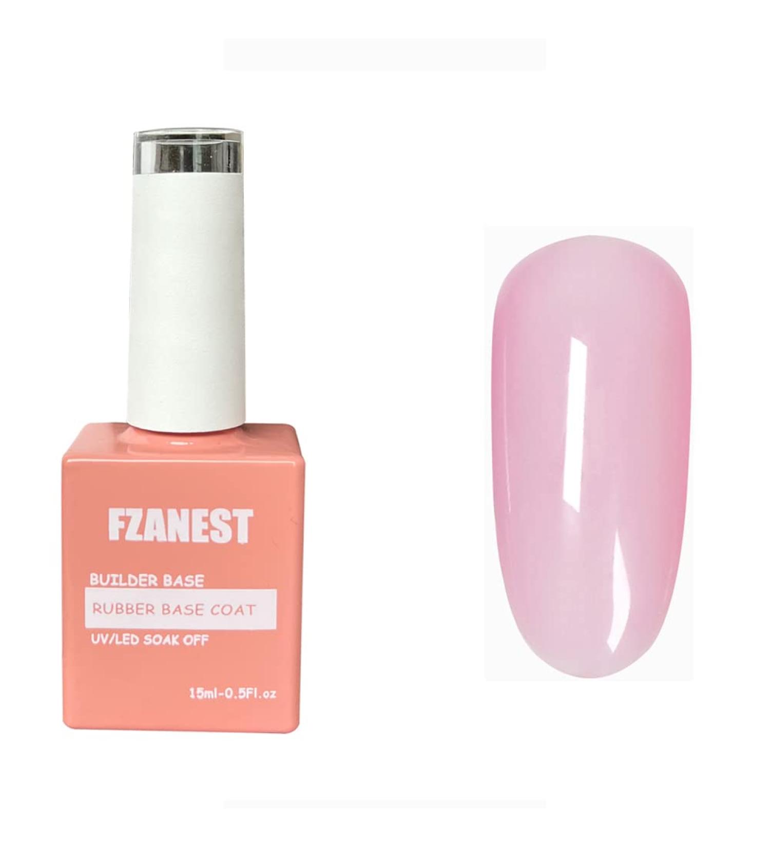 FZANEST Builder Base Clear Sheer Color Gel Elastic Rubber Base Coat Building Extension Nail Gel in a Bottle Soak Off Gel Nail Polish 15ml (Sheer Bright Pink) Sheer Pink - Buy Online on GoSupps.com