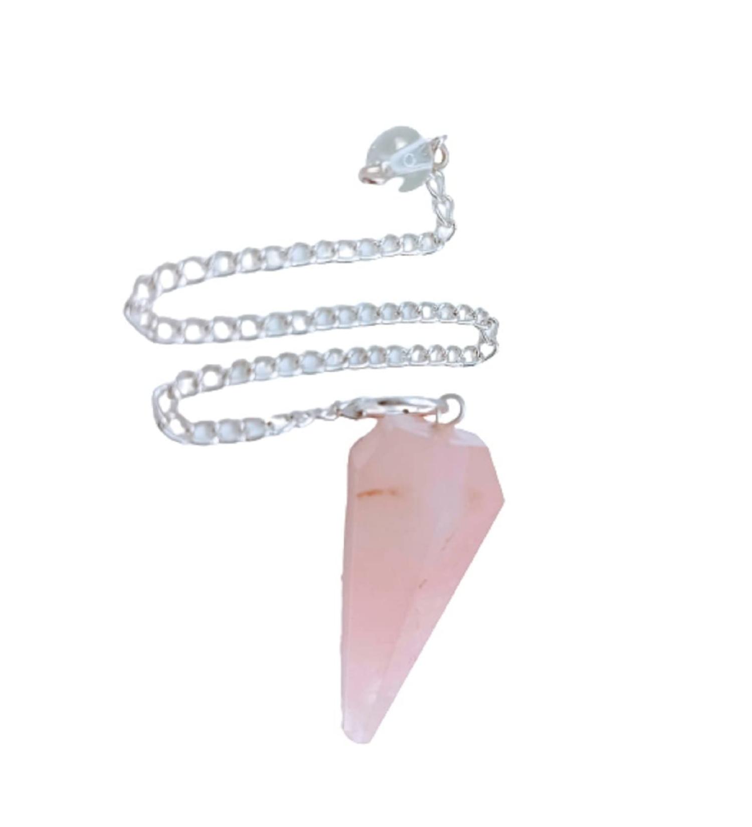 Rose Quartz Pendulum - Handcrafted Genuine Gemstone for Healing, Witchcraft, and Divination - Buy Online on GoSupps.com