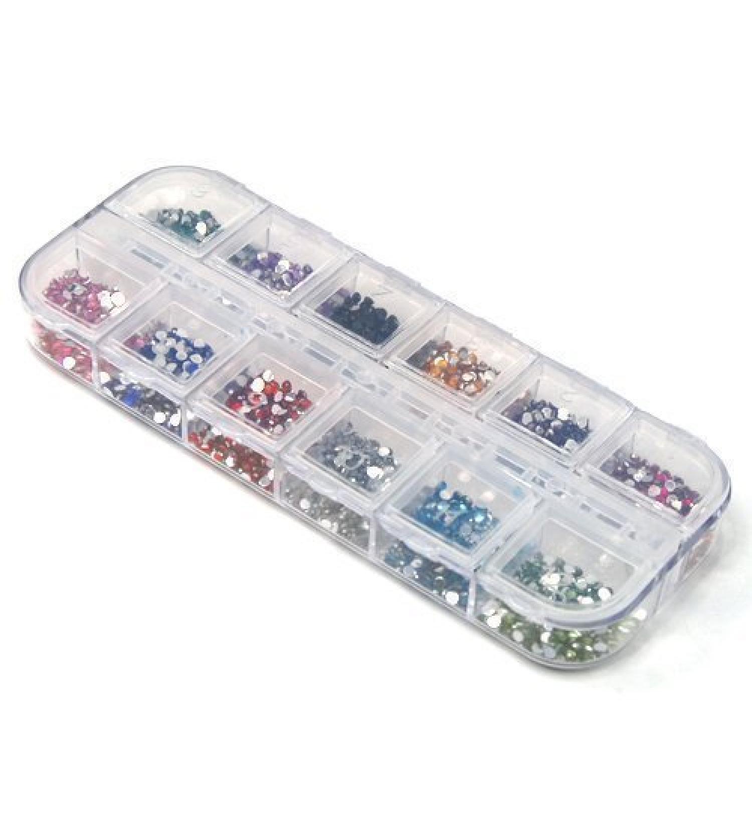 Accessotech 3000 Mix Colour Nail Art Glitter Gems Rhinestones Round Diamante Deco Decoration - Buy Online on GoSupps.com