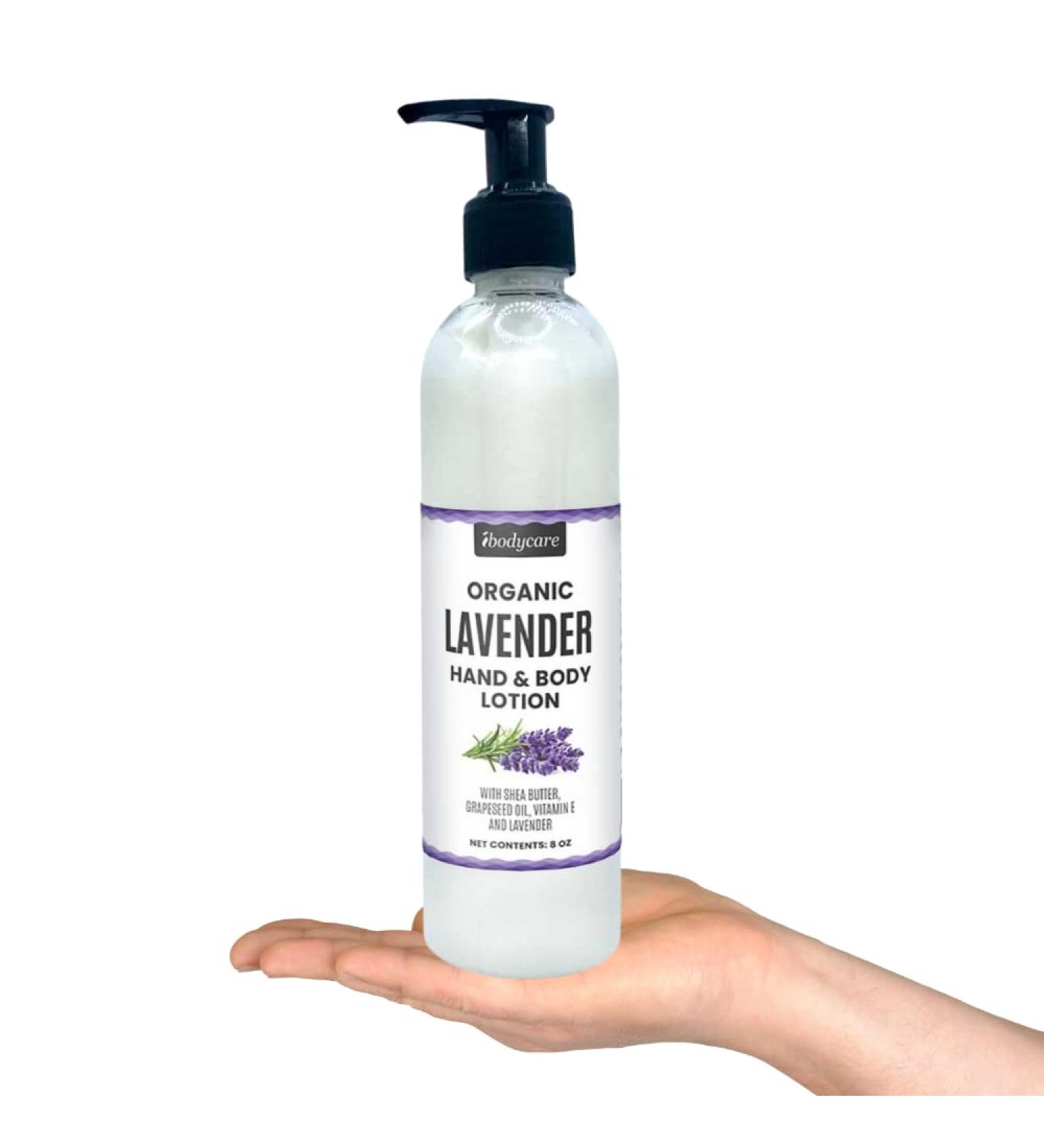 Organic Lavender Lotion for Hands Face & Body - Paraben Free Shea Butter & Vitamin E - Natural Skin Care for Adults Kids & Babies - 8 oz - Buy Online on GoSupps.com