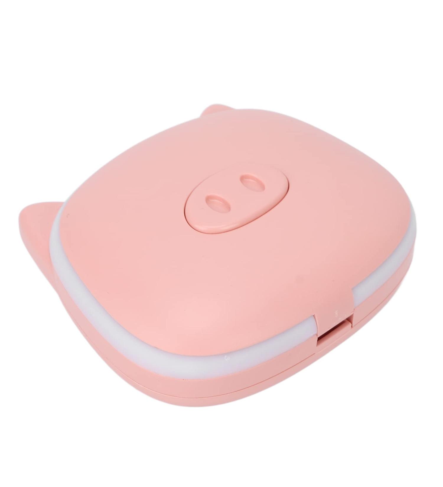 Compact Handwarmer Hand Warmer Light Cartoon Image with Pocket Mirror Light for Women for Home Travel Use Pink Pig - Buy Online on GoSupps.com