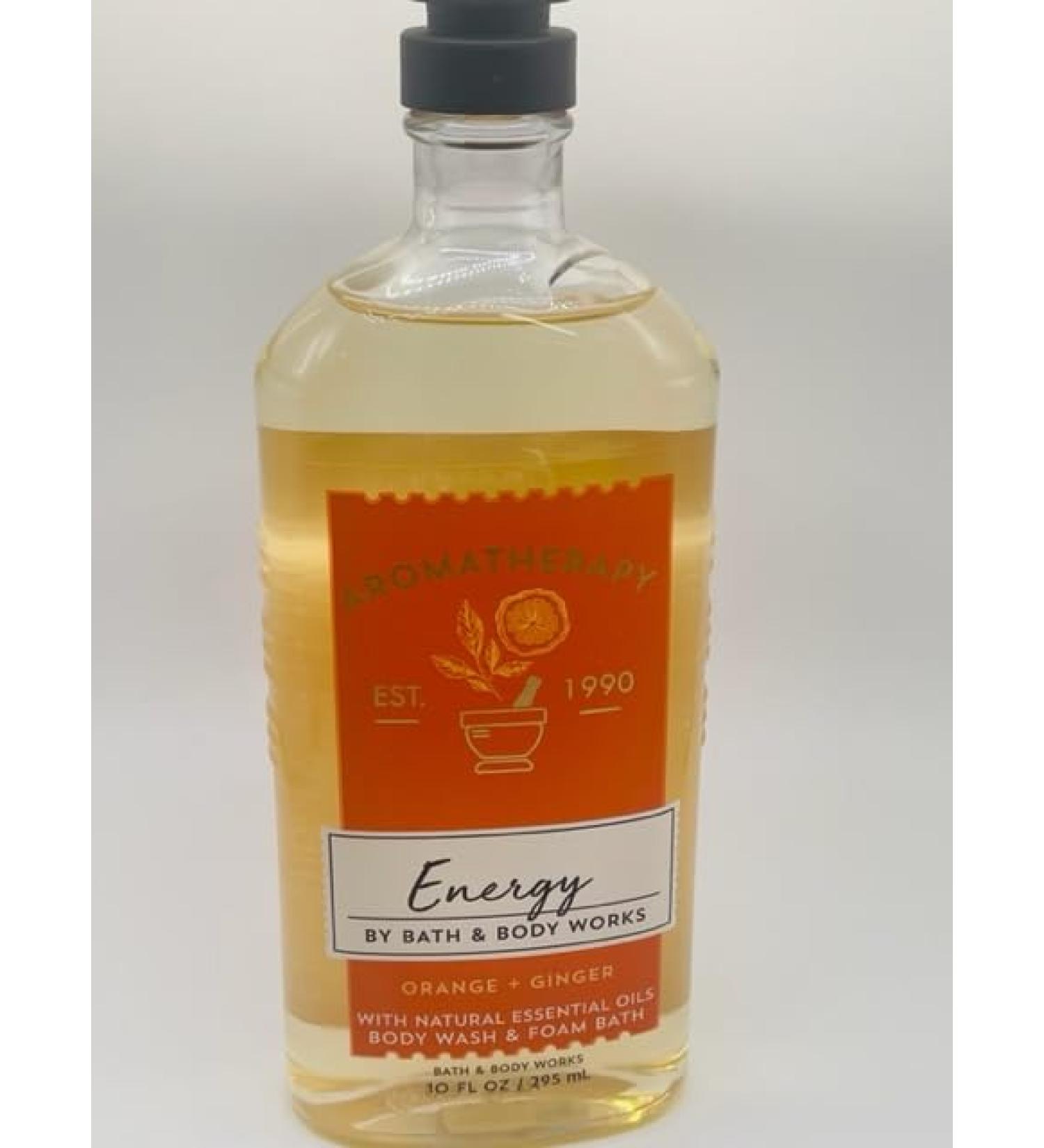 Orange Ginger Energy Aromatherapy Foam Bath Body Wash 10 Ounce Full Size Bottle