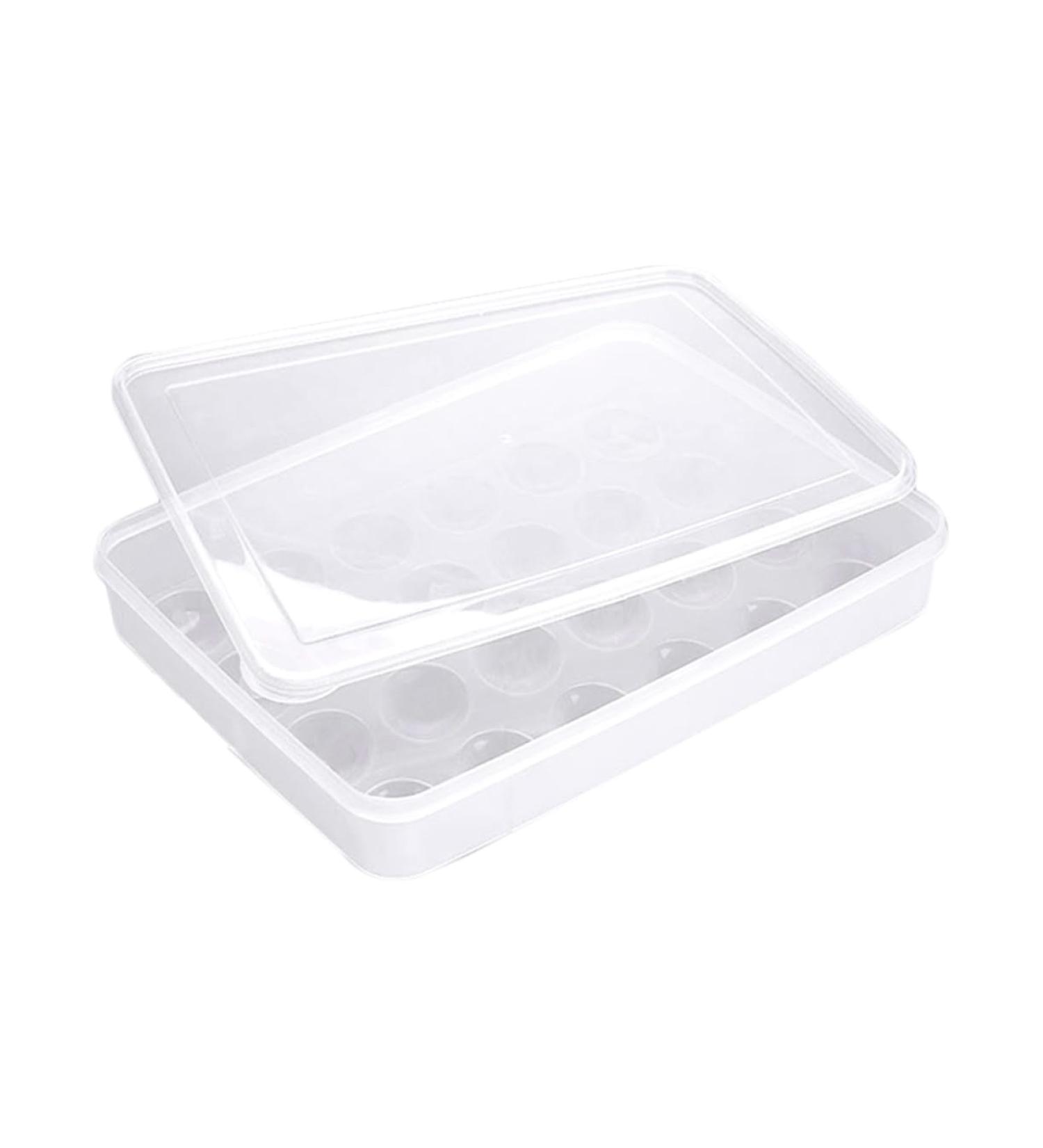 Zerodeko Covered Egg Holder 24 Egg Storage Container Fridge Containers Egg Rack for Refrigerator Egg Holder Tray Food re-usable - Buy Online on GoSupps.com