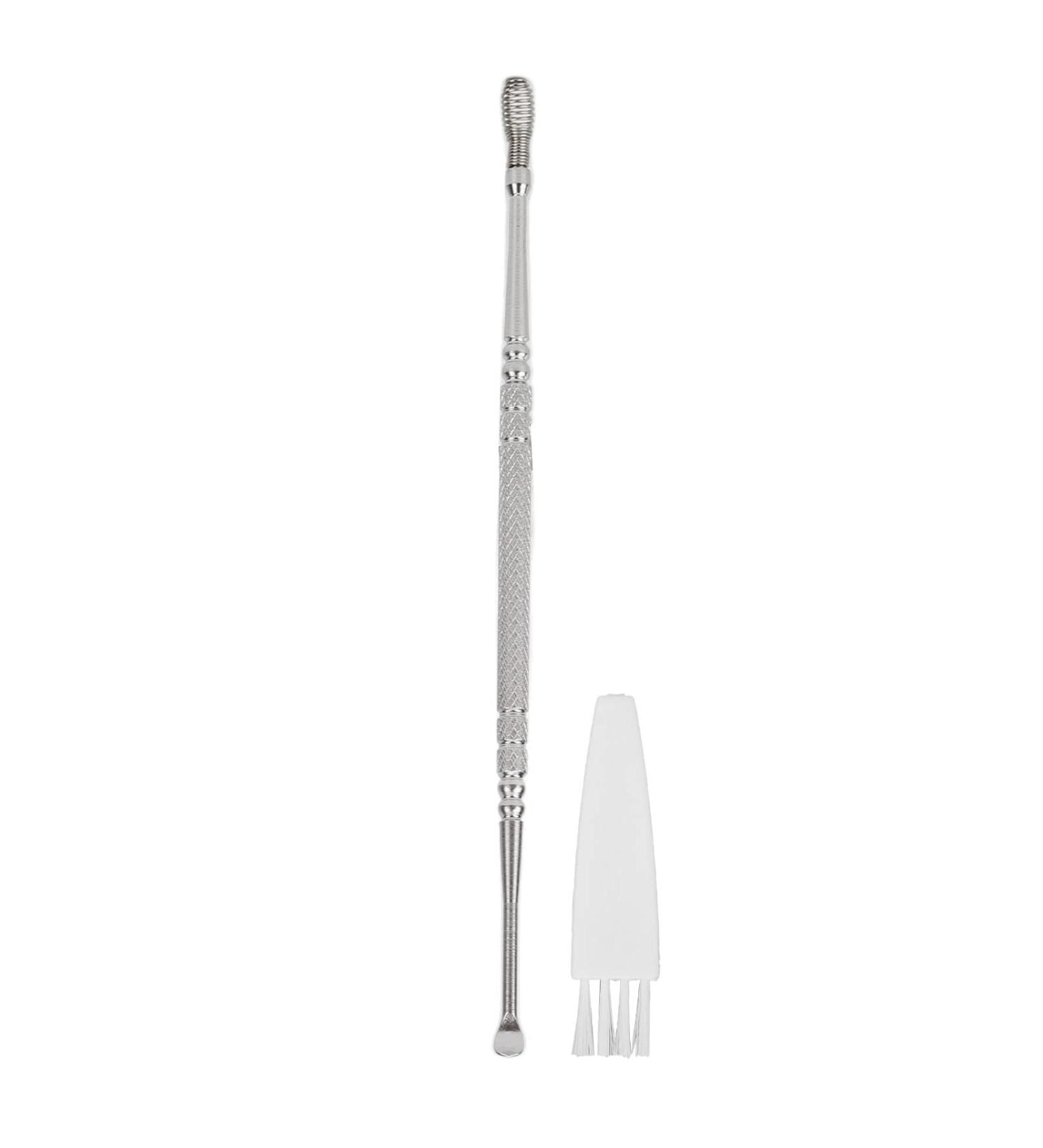 Stainless Steel Double Head Ear Spoon - Ergonomic Design for Itch Relief - Spiral Spring Ear Pick (Silver) - Buy Online on GoSupps.com