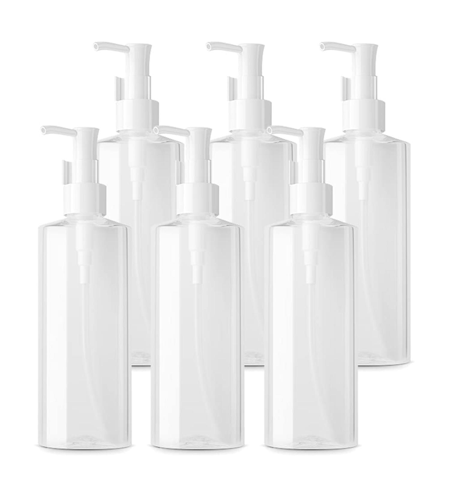 Buy Tianzd 200ml Oval Clear Plastic Pump Dispenser Bottles - 6 Pack for Soaps Lotions Gels and Creams - Ideal for Travel & Home Use - Buy Online on GoSupps.com