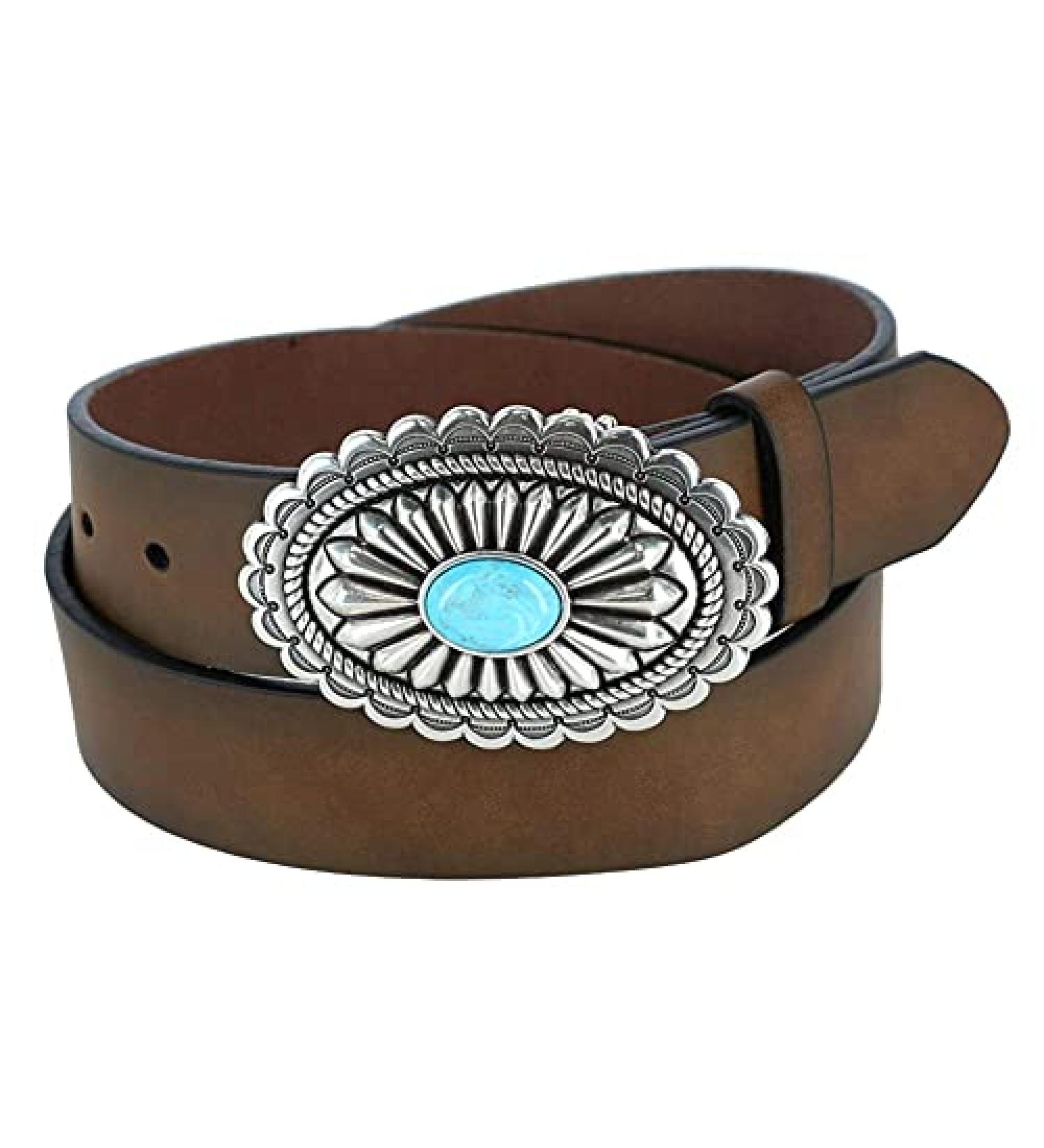 ARIAT Women's Basic Brown Turquoise Buckle Belt - Large - Buy Online on GoSupps.com