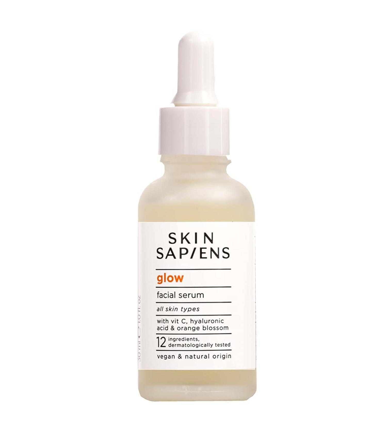SKIN SAPIENS GLOW Facial Serum with vitamin c e and hyaluronic acid natural Ecocert Cosmos for men and women Cruelty Free and Vegan Skincare for all skin types 30 ml. - Buy Online on GoSupps.com