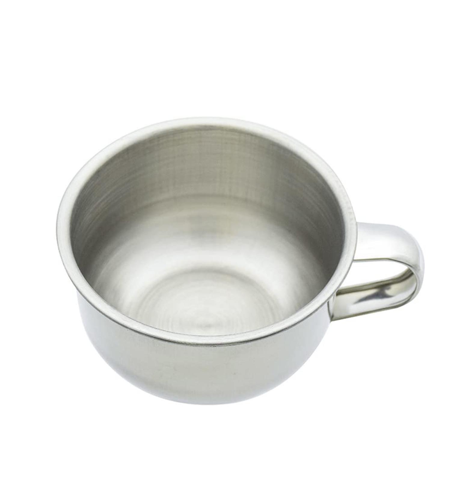 Stainless Steel Shaving Soap Bowl with Handle | Durable Razor Foam Tool for Men Premium Accessories - Buy Online on GoSupps.com
