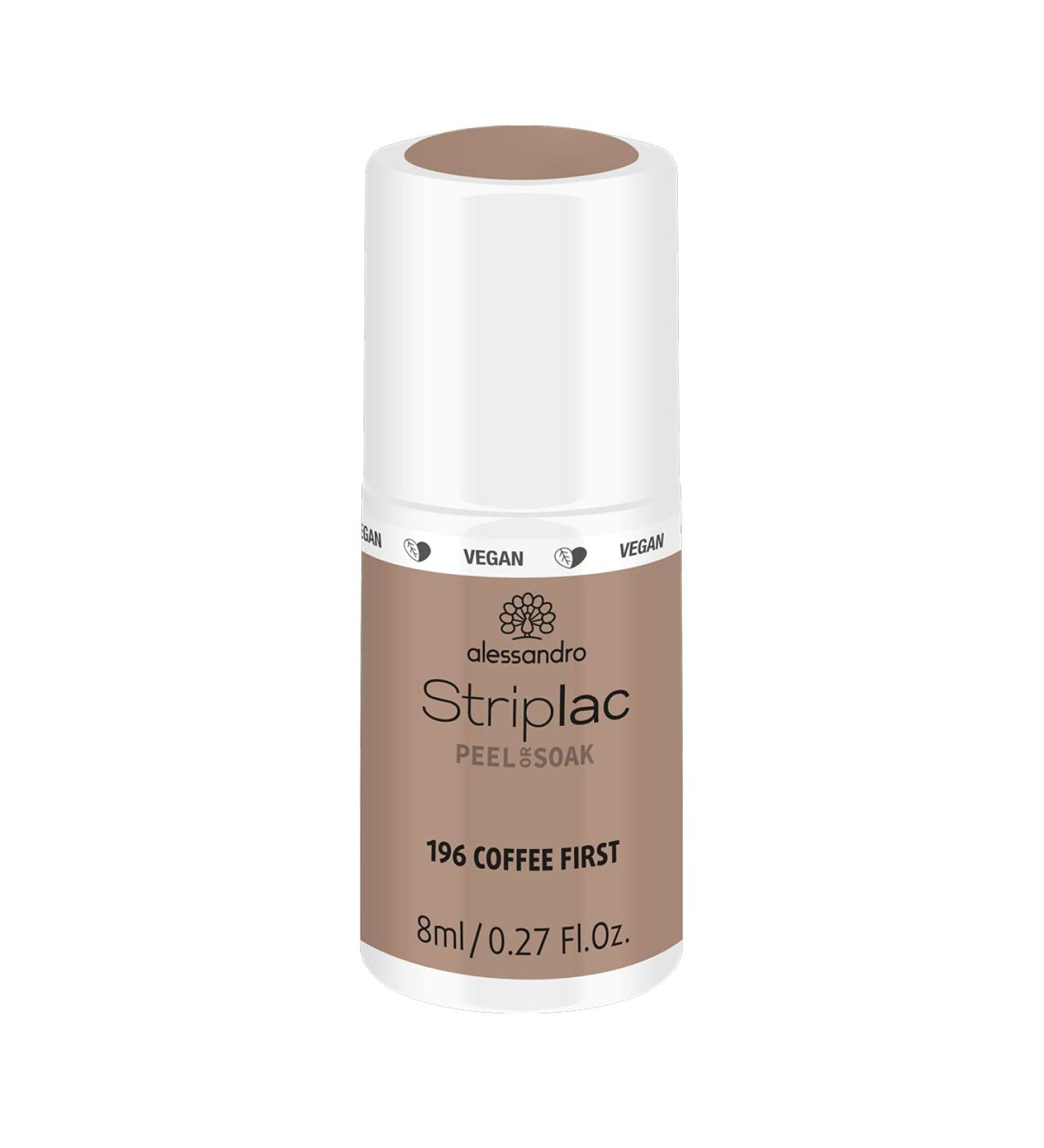 Alessandro Striplac UV Nail Polish - Coffee First | Gentle Long-Lasting Peel-Off | Vegan & Cruelty-Free - 8ml - Buy Online on GoSupps.com