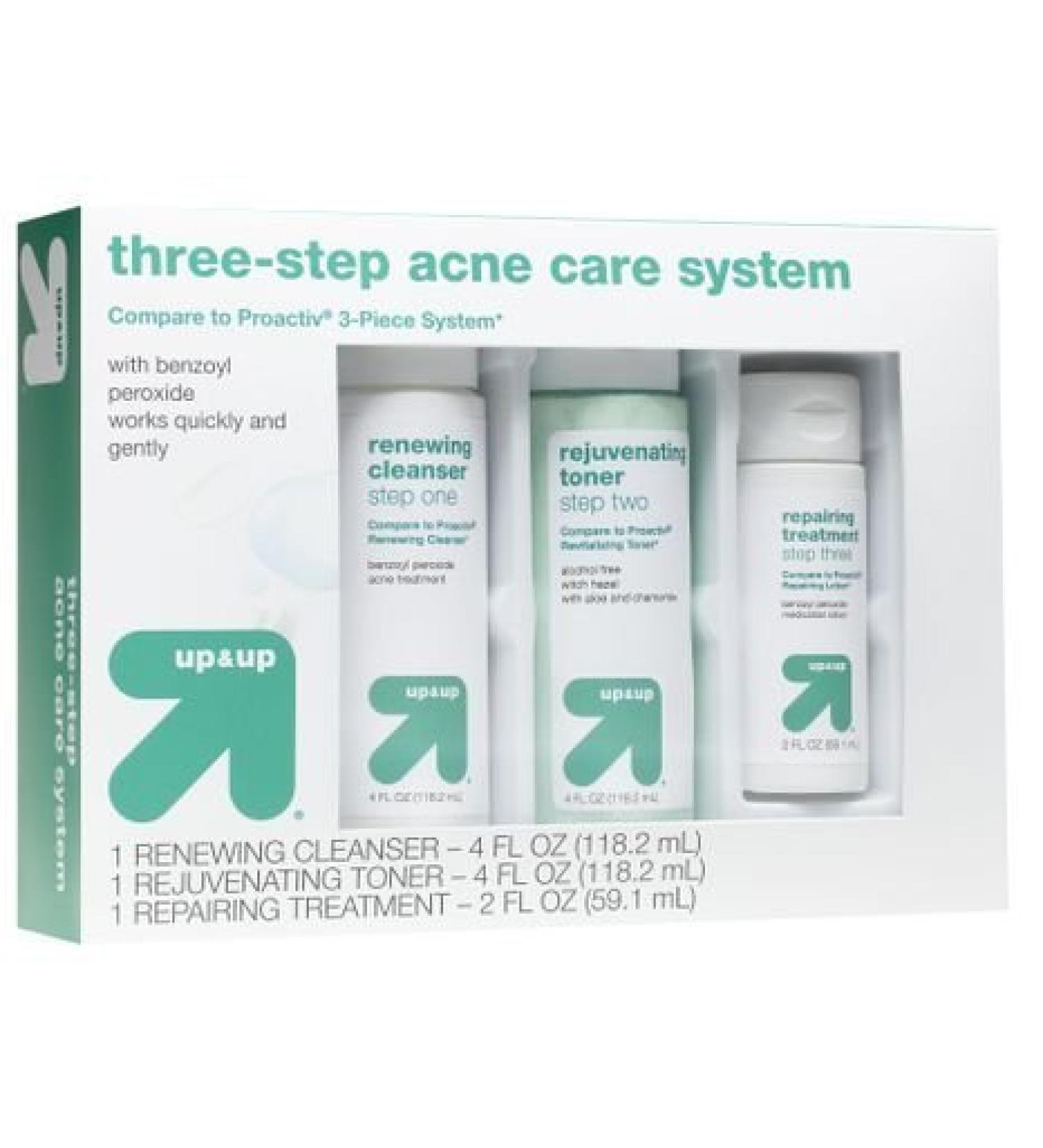 Acne Care Clear Skin System 3-Step Kit (Renewing Cleanser Rejuvenating Toner Repairing Treatment)