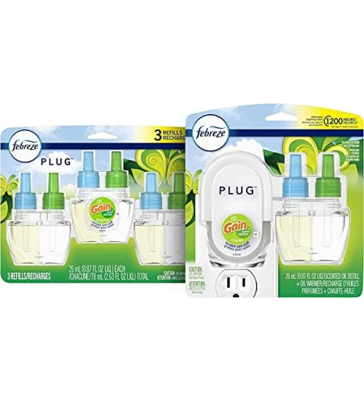 Febreze PLUG Gain Original Starter Kit - 4 Oil Refills | Freshen Your Home | International Shipping Available - Buy Online on GoSupps.com