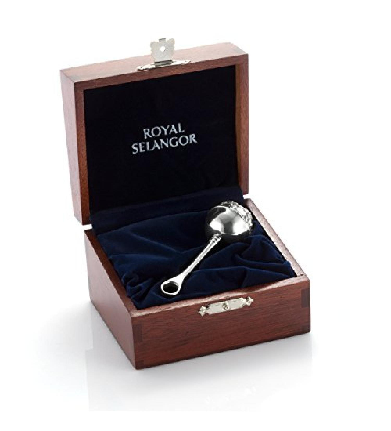 Royal Selangor Teddy Bears' Picnic Pewter Baby Rattle in Wooden Gift Box - Buy Online on GoSupps.com