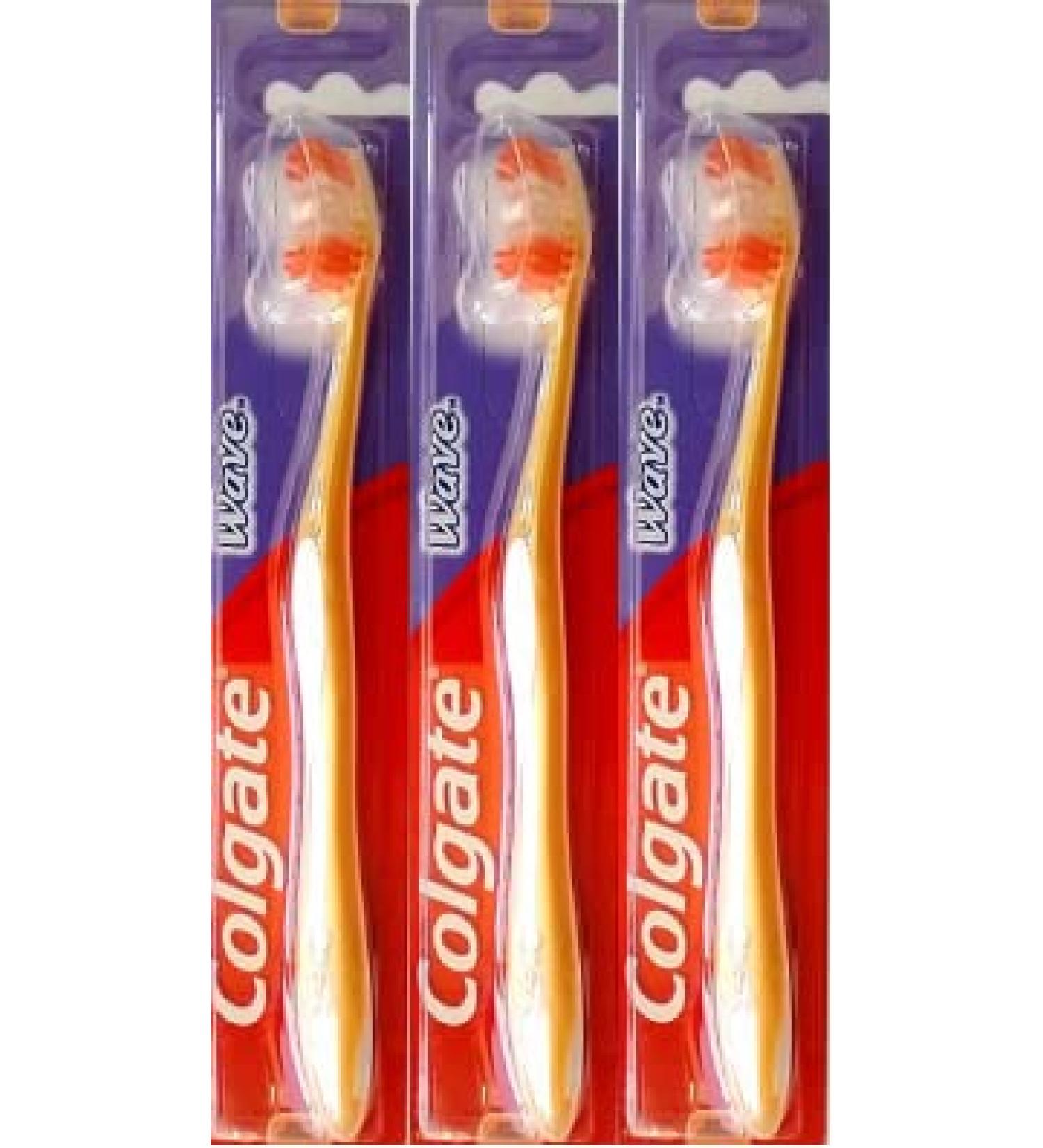Colgate Wave Compact Head Toothbrush Comfort Fit Soft - 3 Pack - Buy Online on GoSupps.com