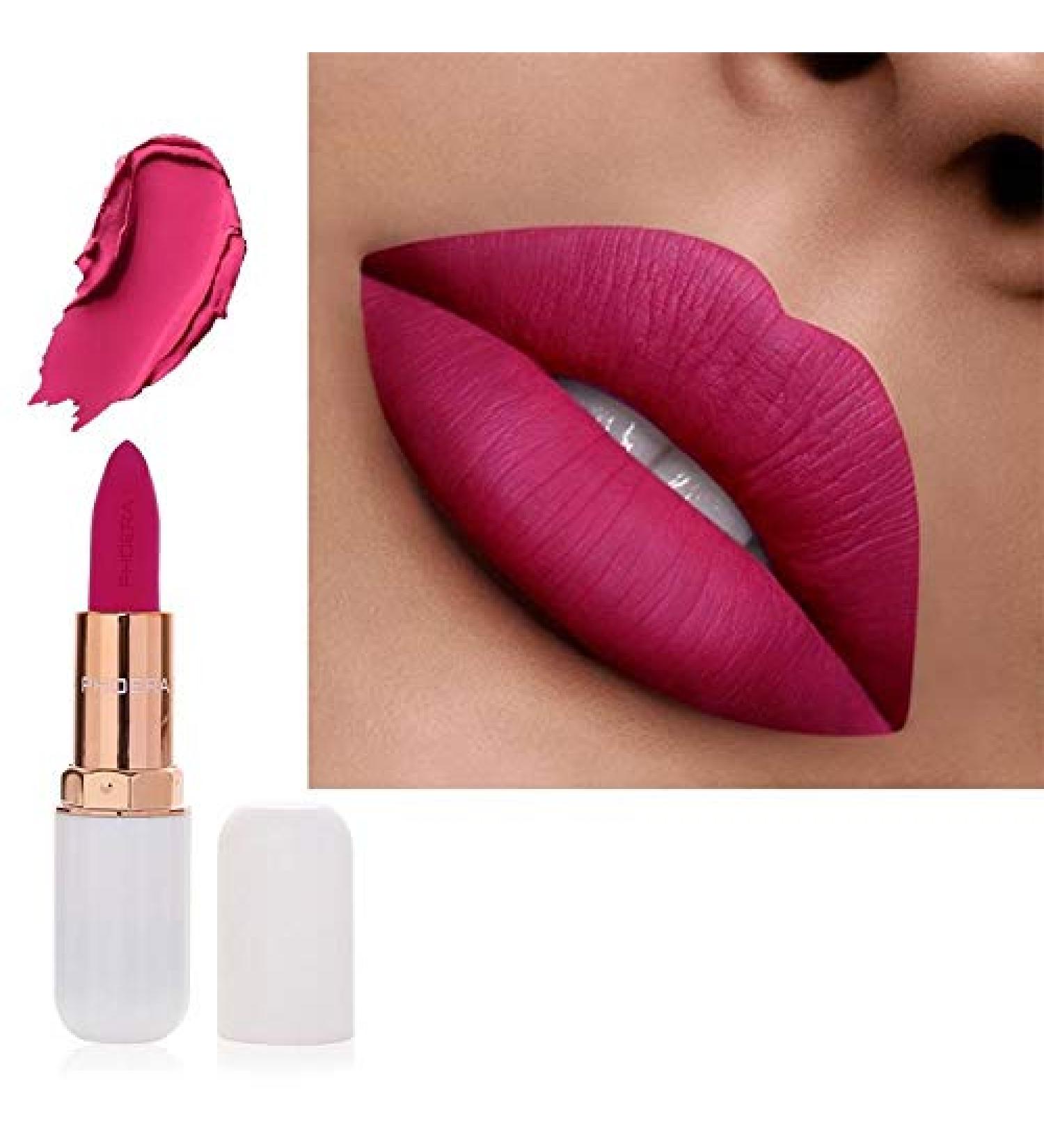 AQUAPURITY PHOERA Absolute Velvet Matte Lipstick - Long Lasting Waterproof Pigment Makeup (103 Lust) | UK - Buy Online on GoSupps.com